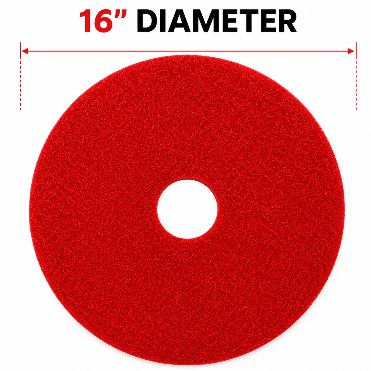 5-Pack 16" Red Floor Scrubbing Pads for Texlift US-TX SC16 Walk-Behind Floor Scrubber