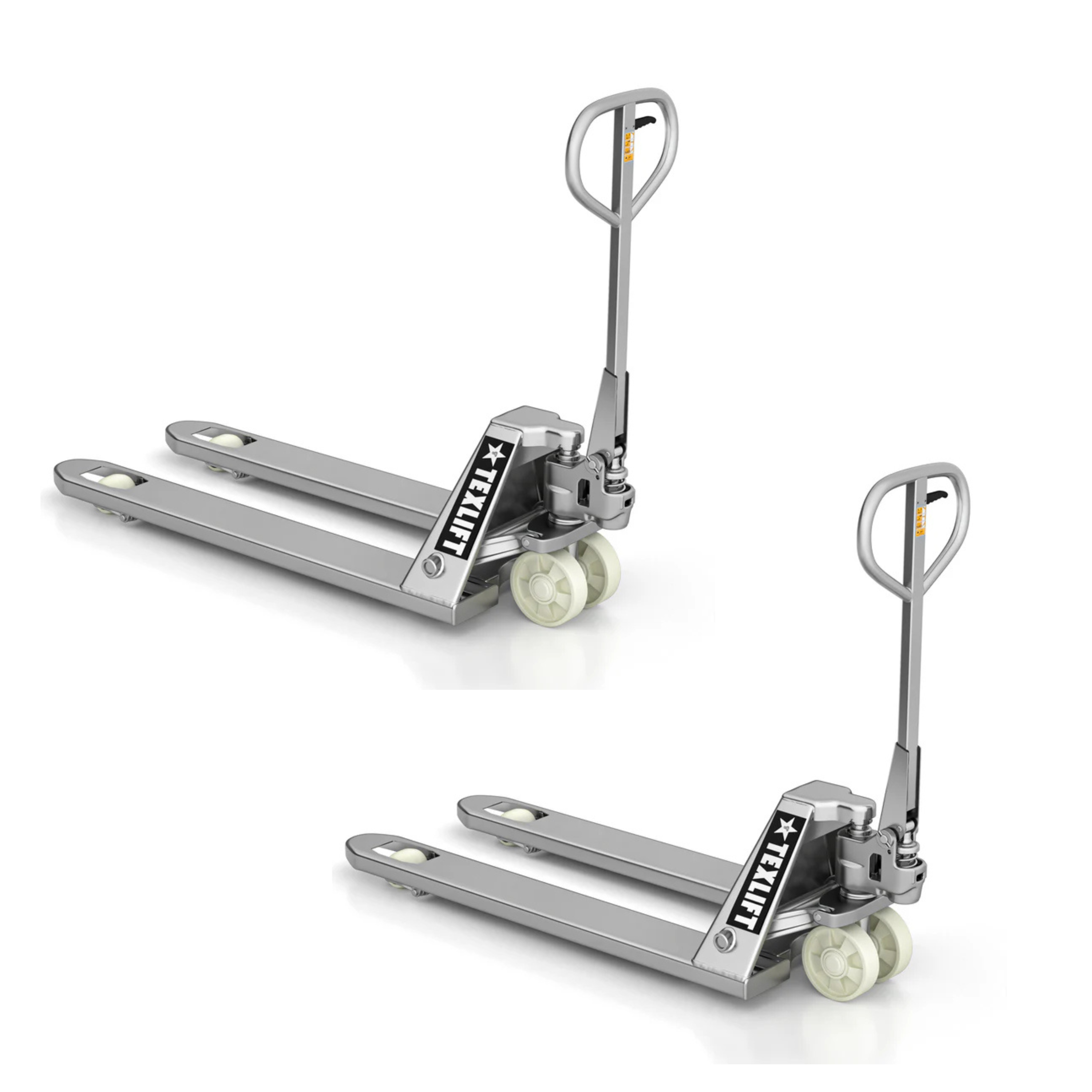 2 Pack Stainless Steel Pallet Jack – 5,500 lb Capacity | US-PTSS55K - TEXLIFT