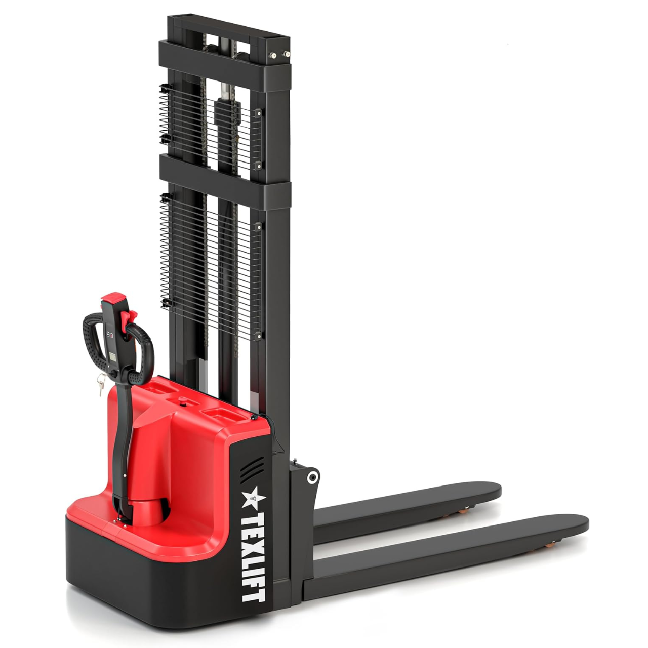 3300Lbs Full Electric Walkie Stacker with Narrow Legs – 10ft (118 inch) Lift for EU Pallets - TEXLIFT