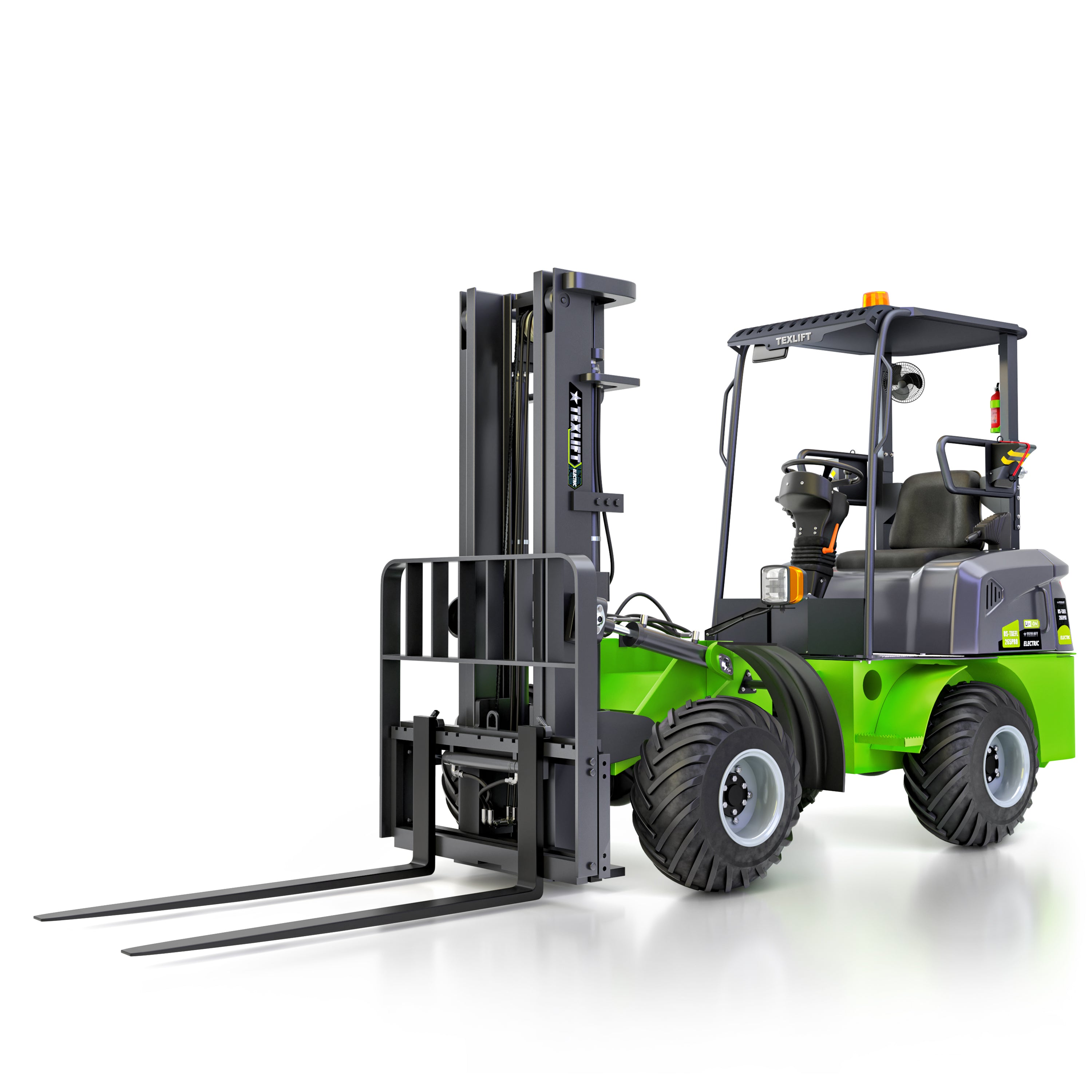 Electric Wheel Offroad Forklift – US-TXEFL265PRO (2,650 lb Capacity, 4WD, Lithium Battery)