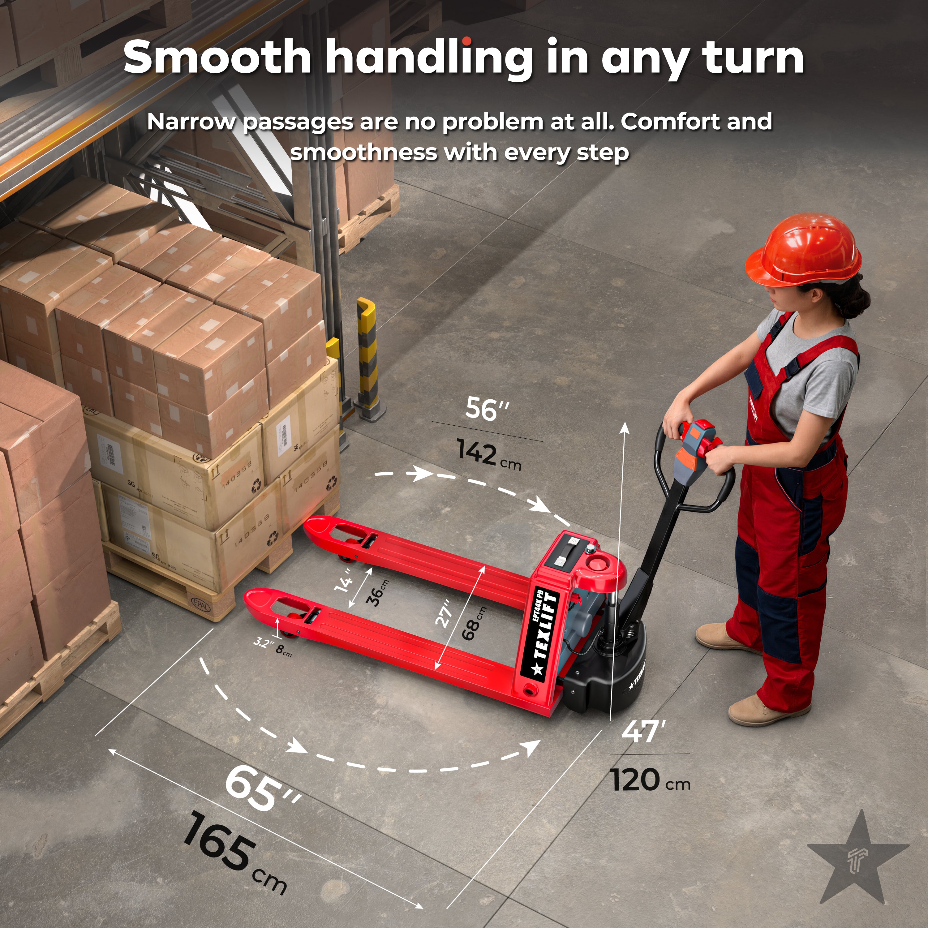 2-Pack Electric Pallet Jacks 4400 lbs – Full Electric, 48V Lithium - TEXLIFT