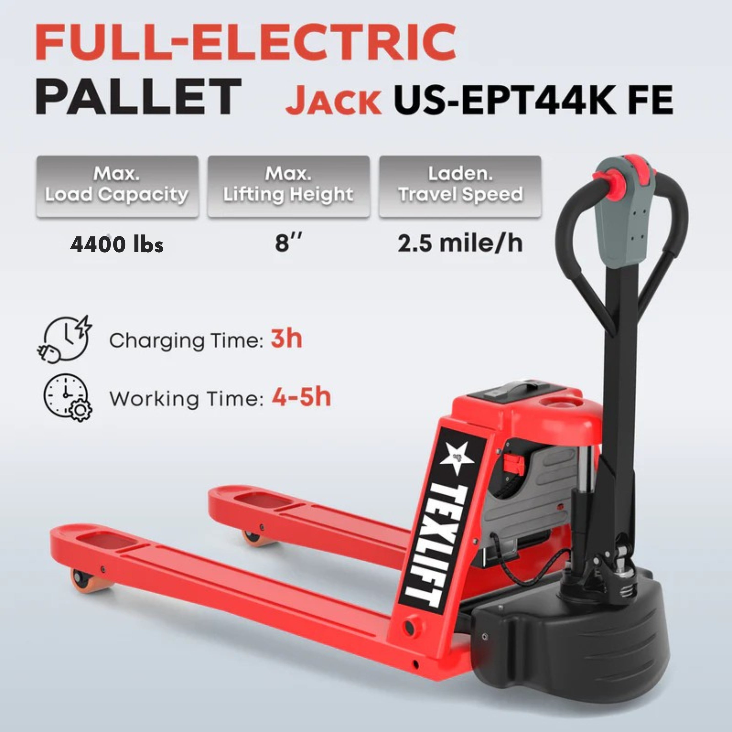 Electric Pallet Jack US-EPT44K FE with 4400 Lb Capacity – Heavy-Duty Performance - TEXLIFT