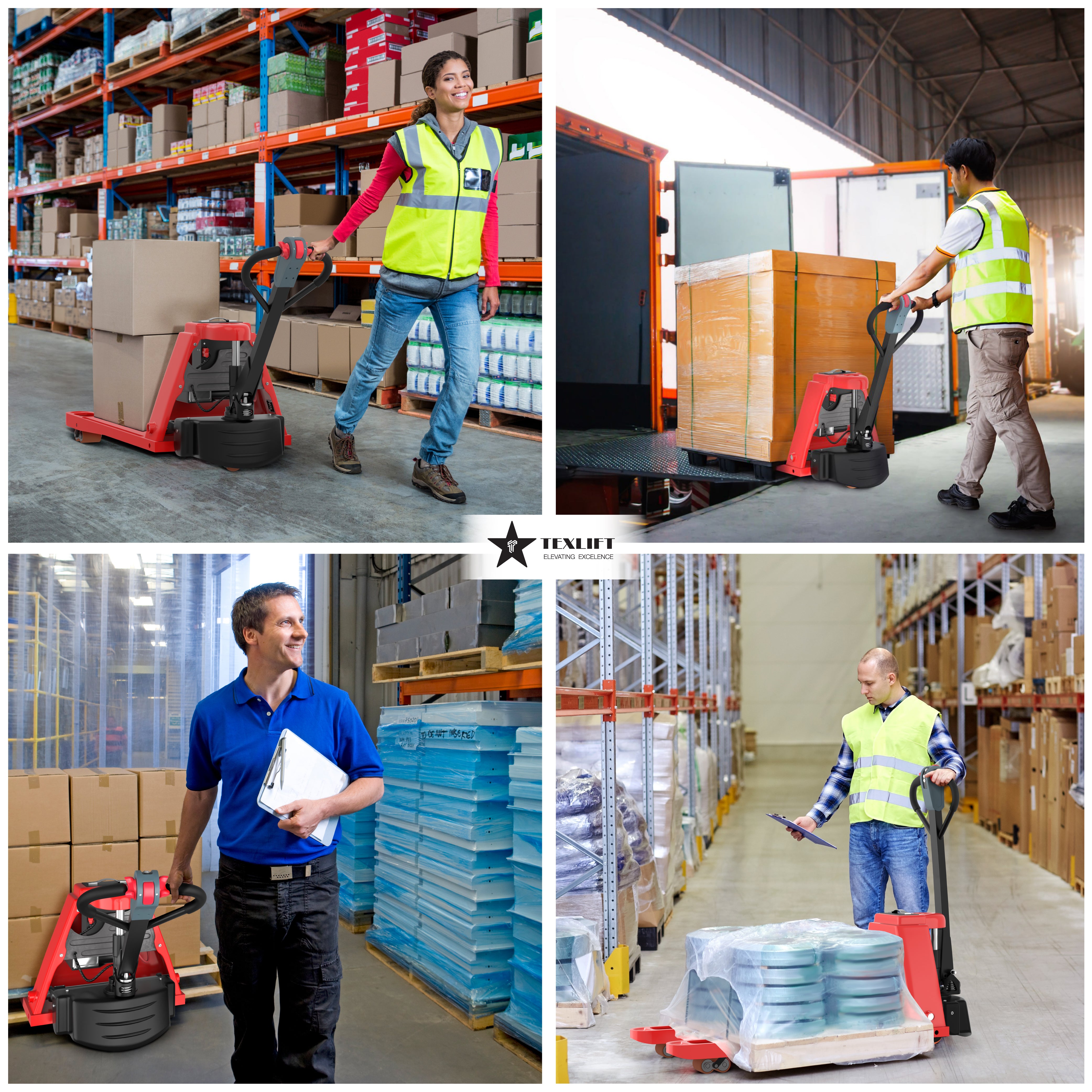 Full Electric Pallet Stacker (98” Lift, 3300Lbs) & Pallet Jack (4400Lbs) – Complete Warehouse Package - TEXLIFT