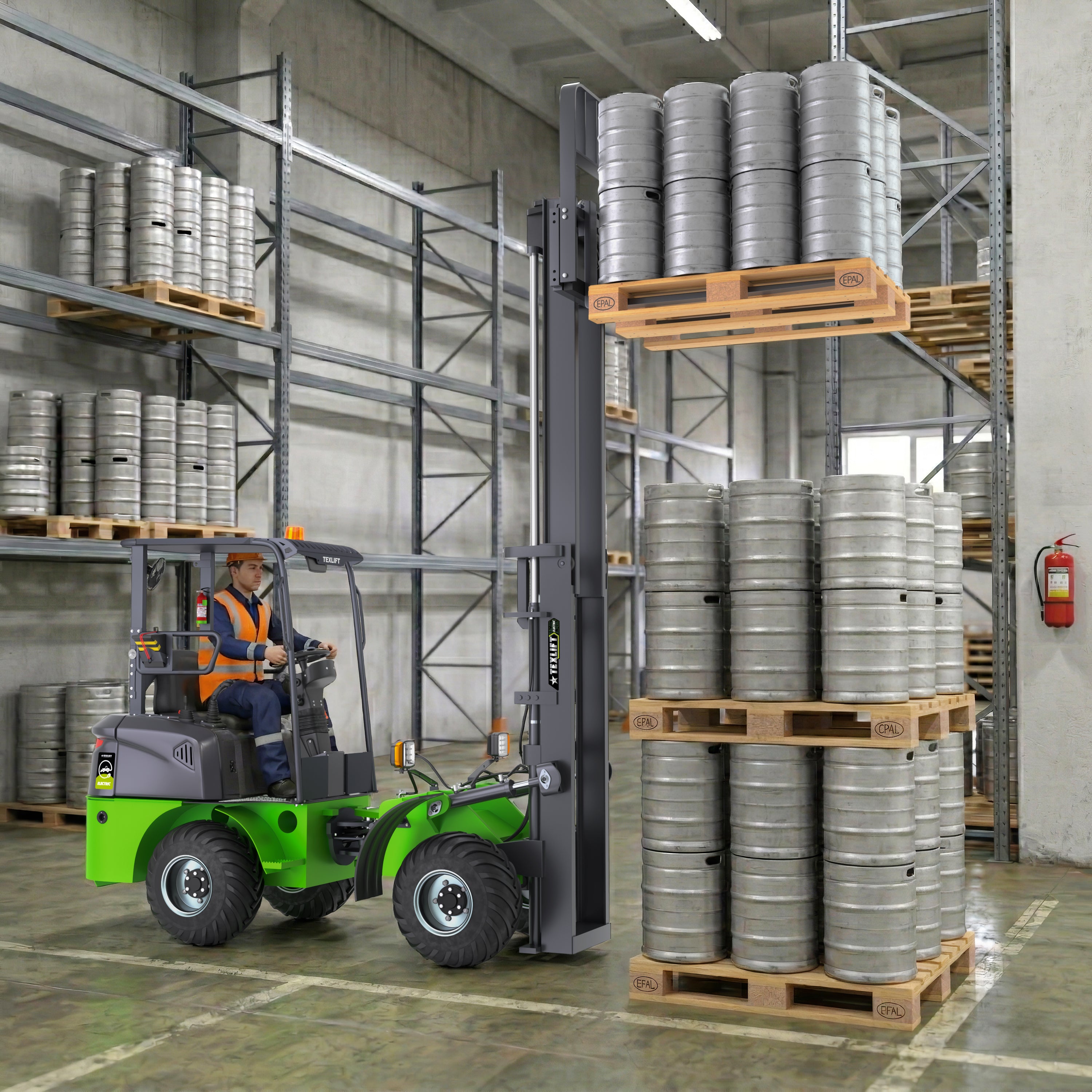 Electric Wheel Offroad Forklift – US-TXEFL265PRO (2,650 lb Capacity, 4WD, Lithium Battery) - TEXLIFT