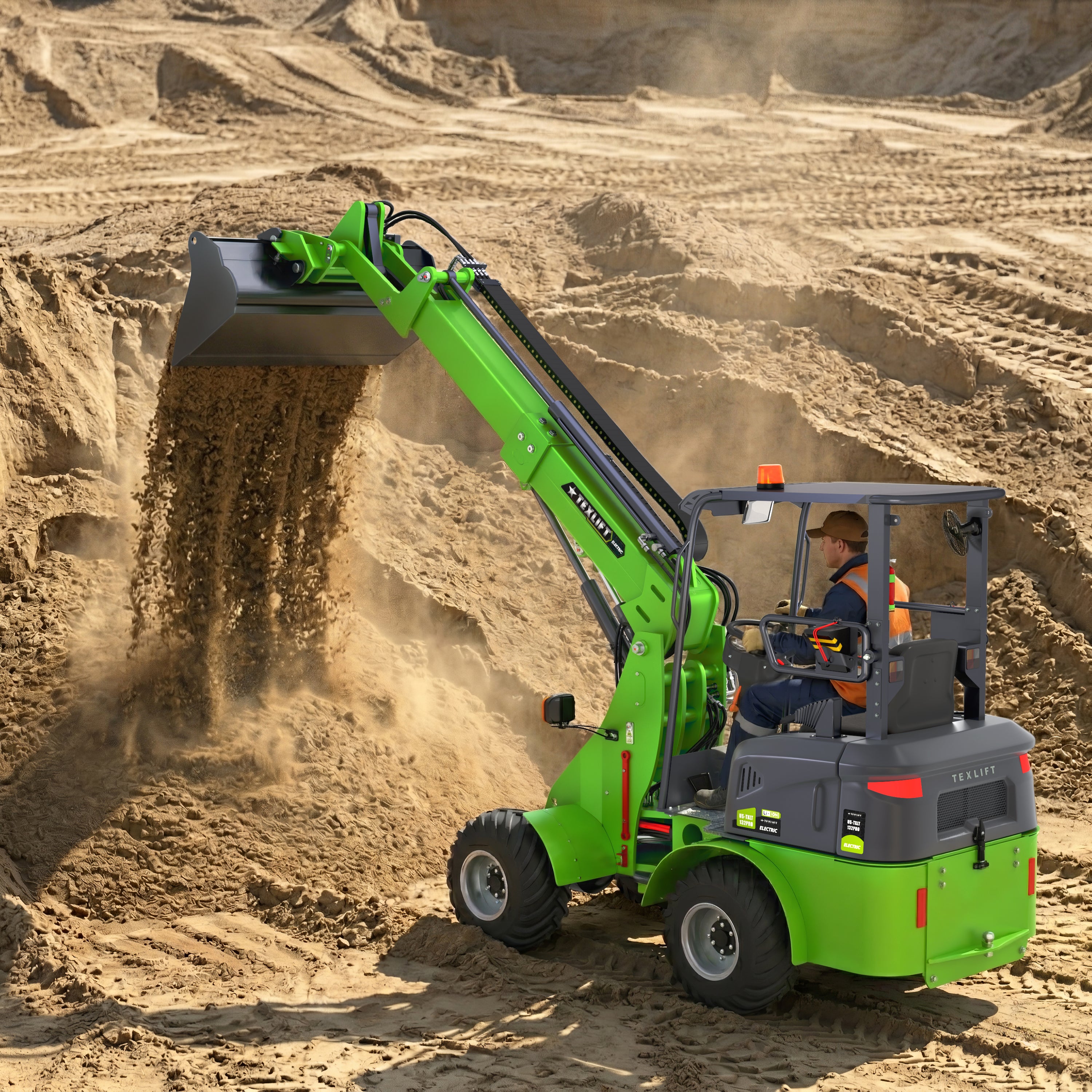 Texlift US-TXLT132 PRO Electric Telescopic Wheel Loader – 1,320 lb Capacity, 155″ Lift - TEXLIFT
