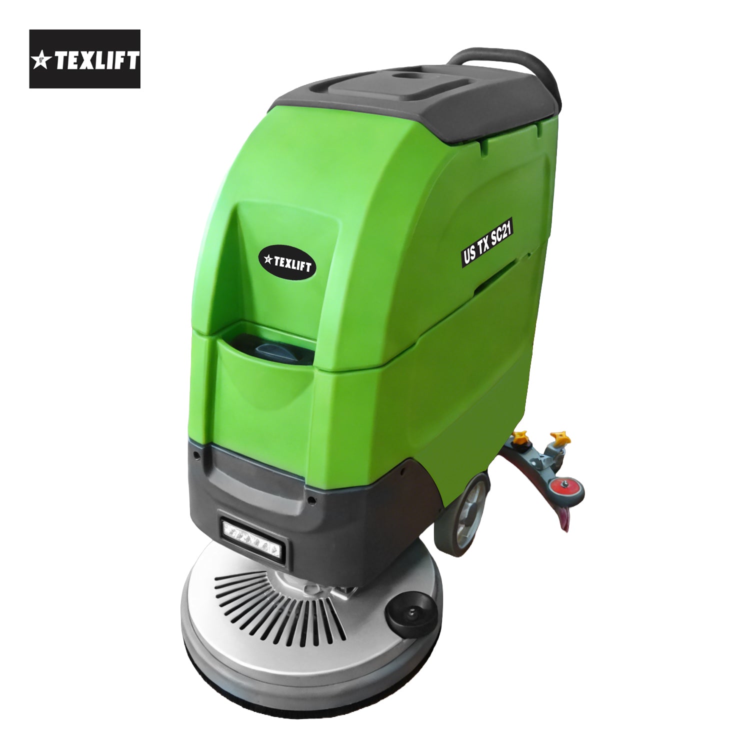 US-TX SC21 Walk-Behind Scrubber — 21″ Cleaning Path, High-Capacity Tanks, 24V Power - TEXLIFT