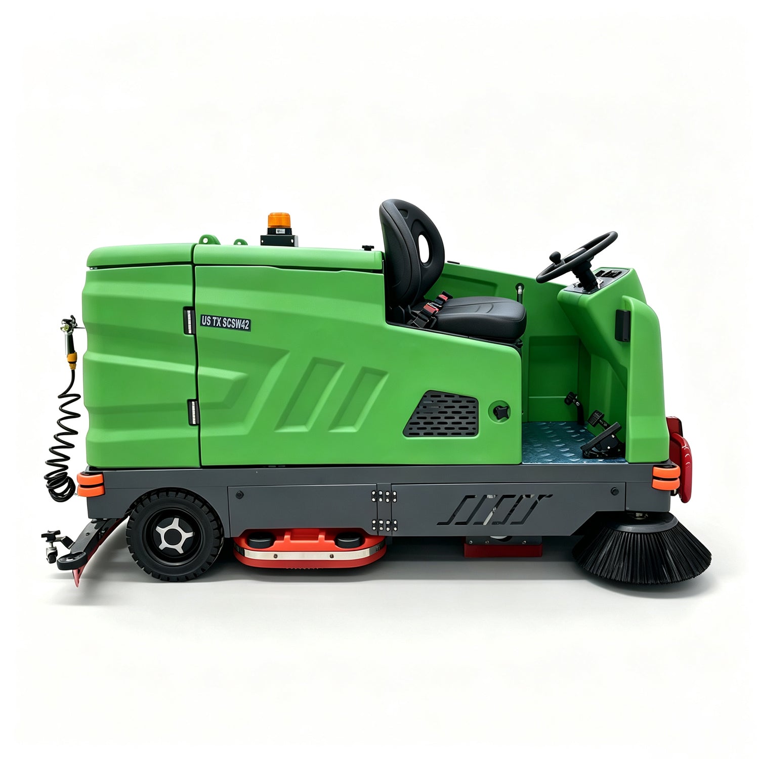 57" Ride-On Industrial Floor Sweeper & Scrubber with 48" Scrubbing Path | US-TX SCSW42