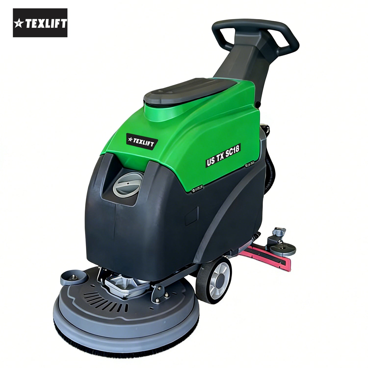 Commercial Walk-Behind Floor Scrubber – US-TX SC18 | 18″ Scrub Path | 31″ Squeegee | 110V