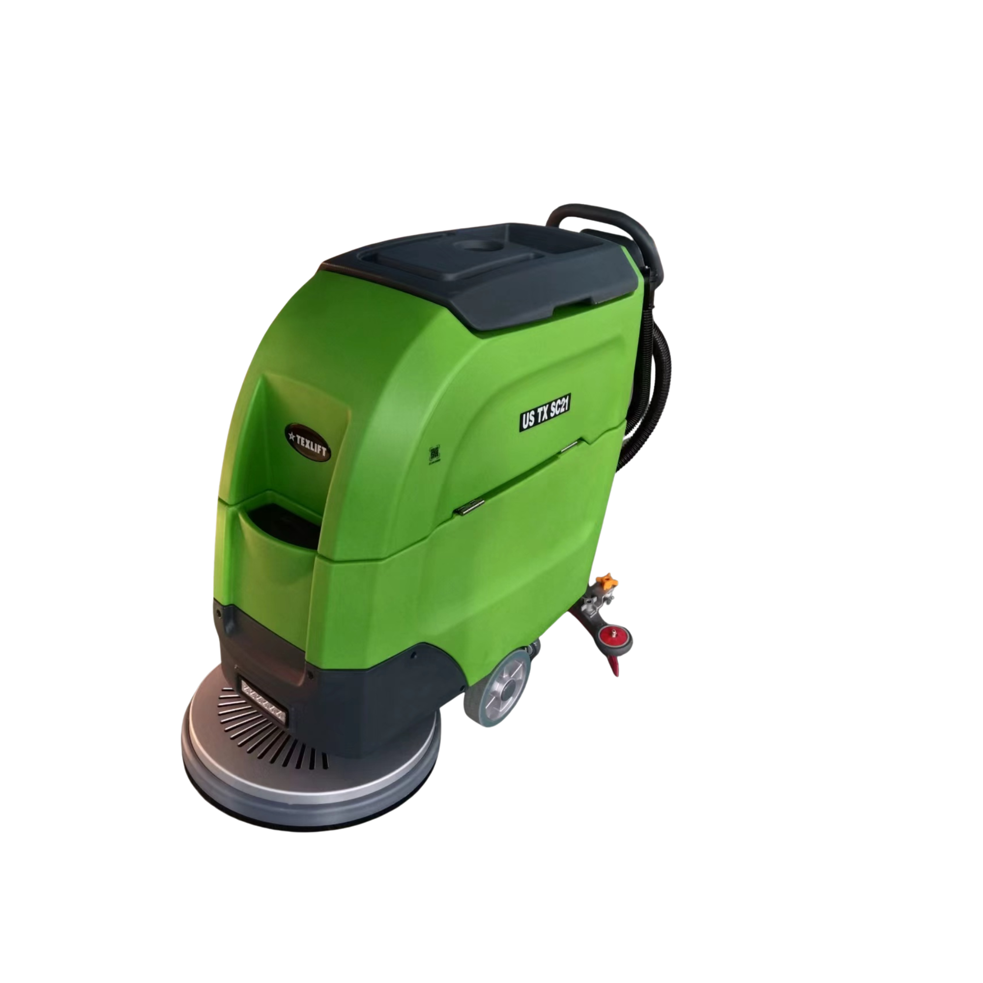 US-TX SC21 Walk-Behind Scrubber — 21″ Cleaning Path, High-Capacity Tanks, 24V Power