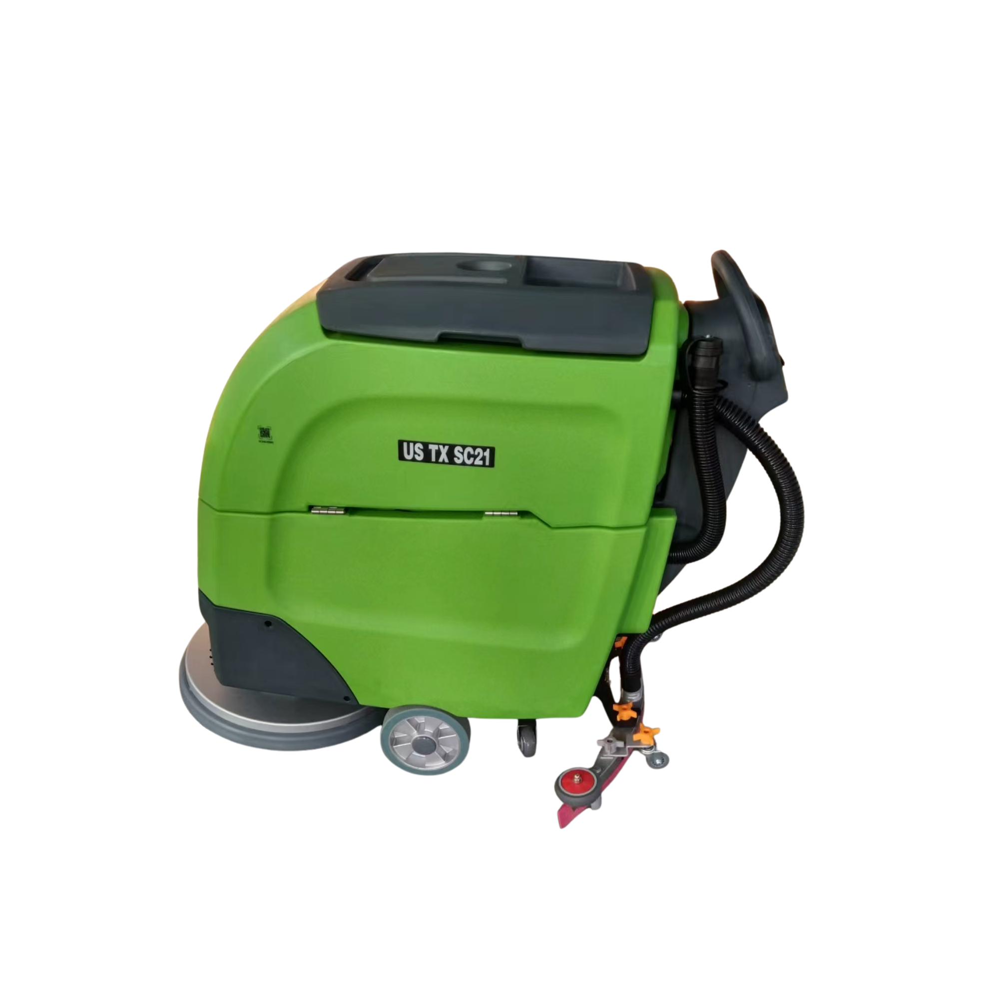 US-TX SC21 Walk-Behind Scrubber — 21″ Cleaning Path, High-Capacity Tanks, 24V Power