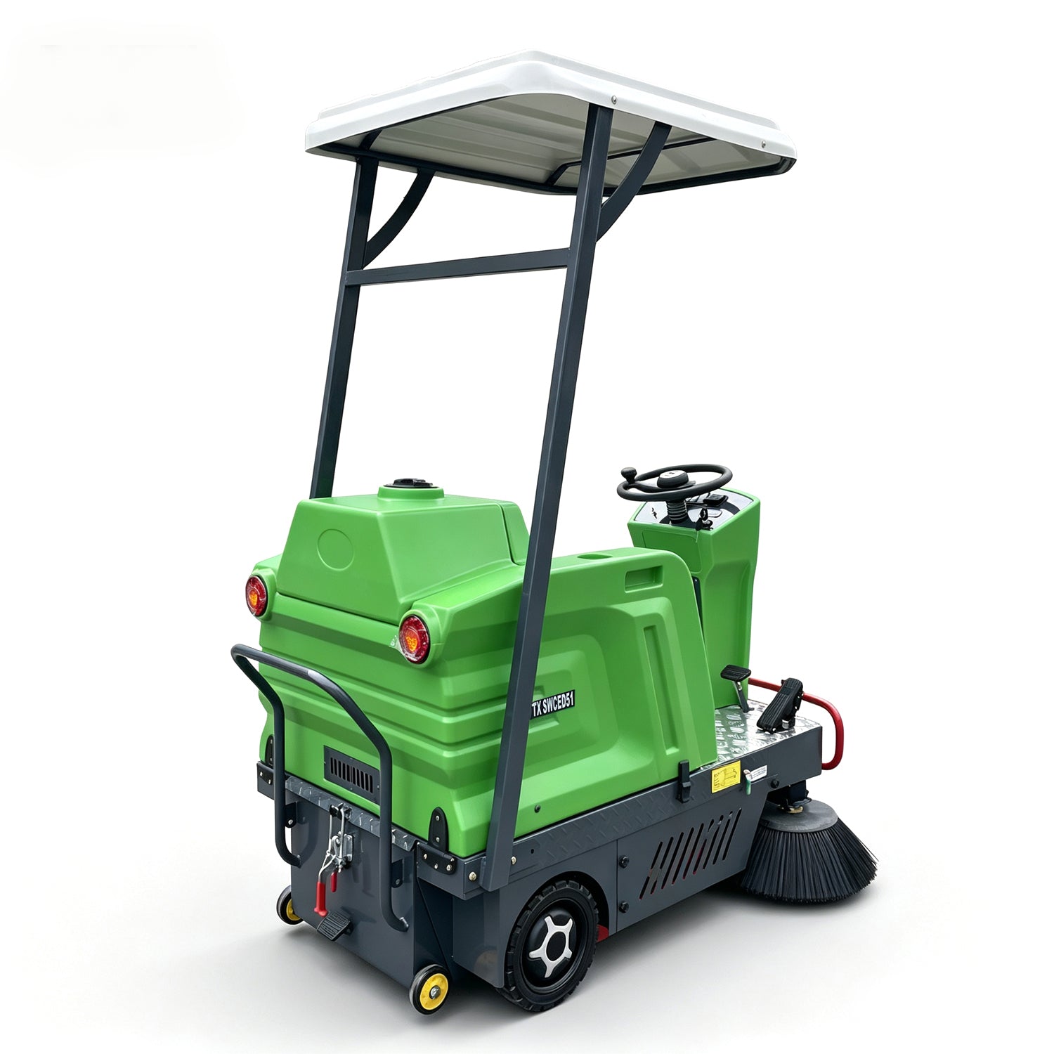 51" Ride-On Electric Floor Sweeper with Canopy, 24-Gallon Hopper | US-TX SWCED51