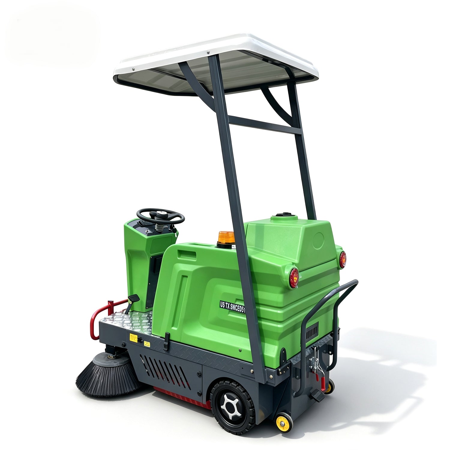 51" Ride-On Electric Floor Sweeper with Canopy, 24-Gallon Hopper | US-TX SWCED51