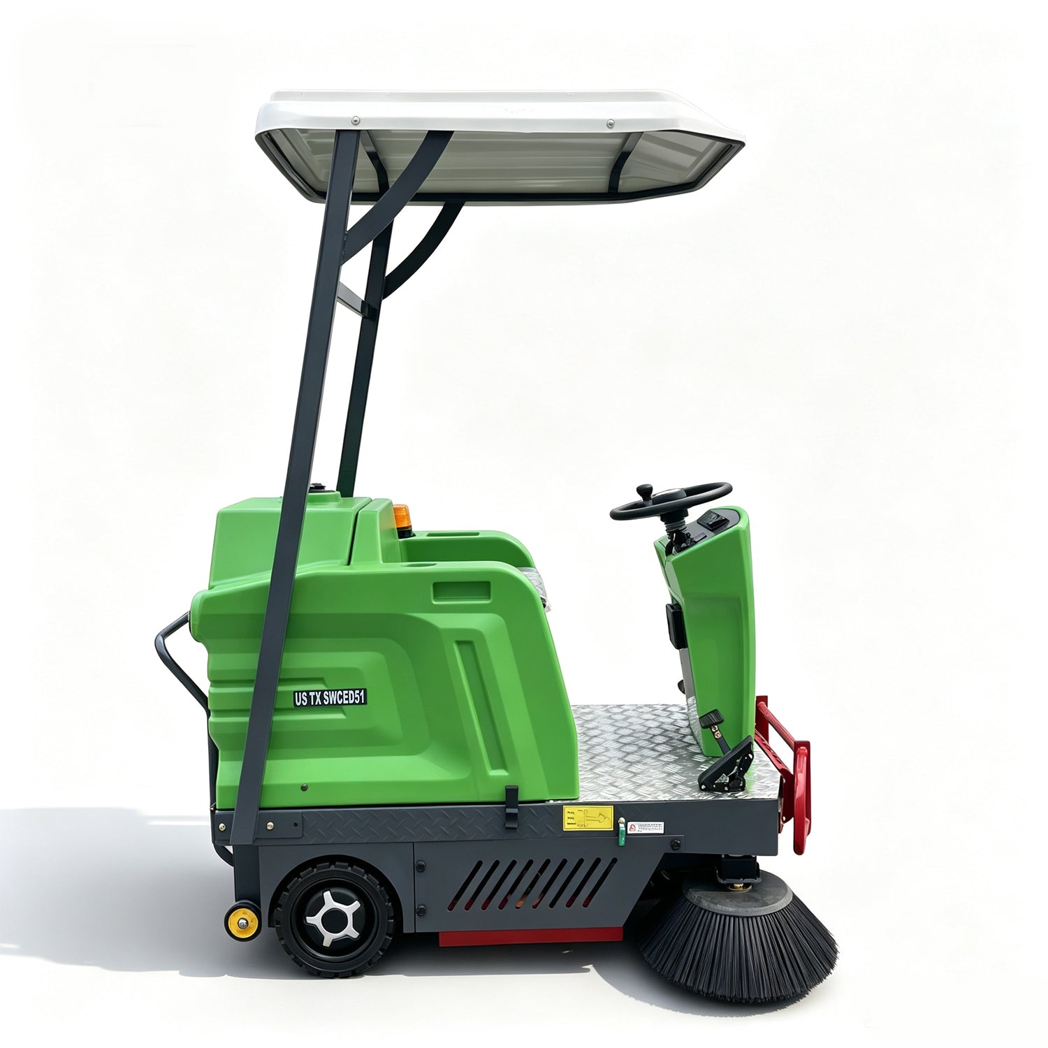51" Ride-On Electric Floor Sweeper with Canopy, 24-Gallon Hopper | US-TX SWCED51