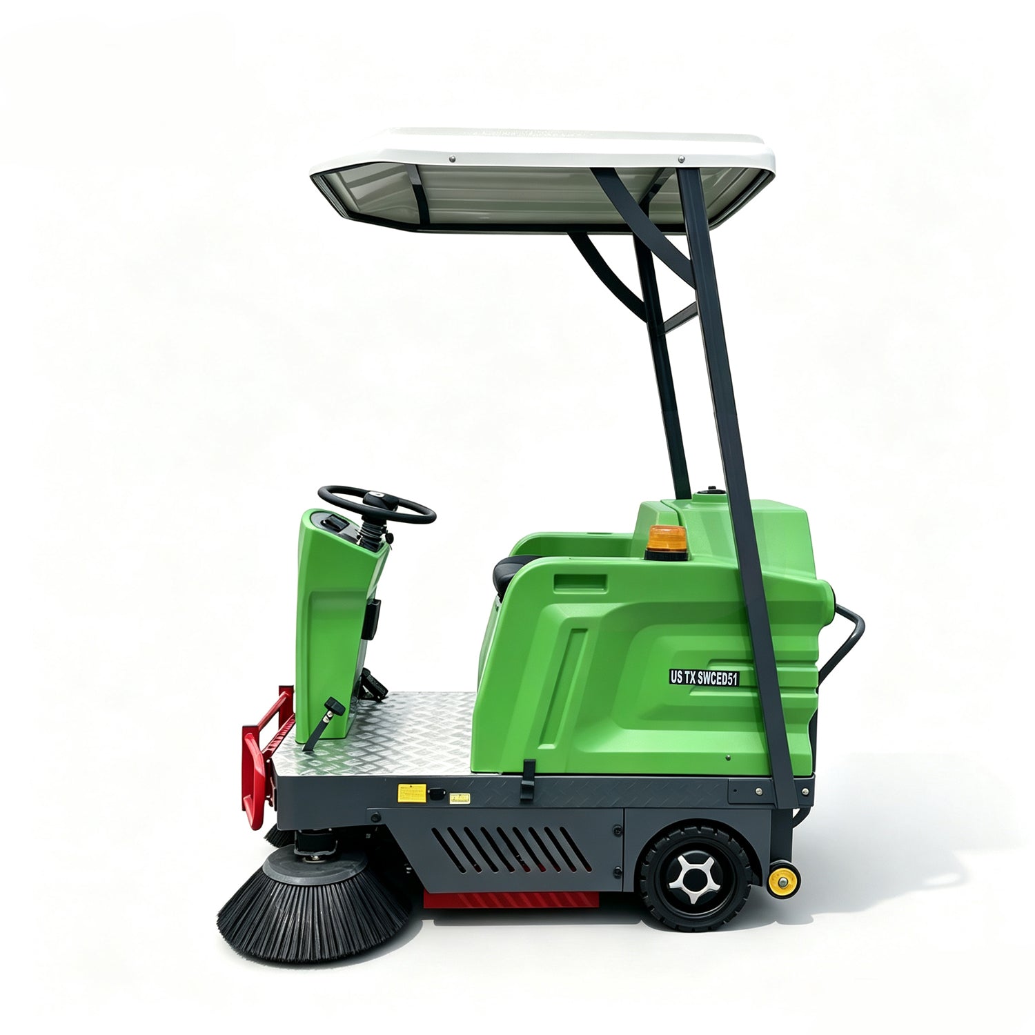 51" Ride-On Electric Floor Sweeper with Canopy, 24-Gallon Hopper | US-TX SWCED51