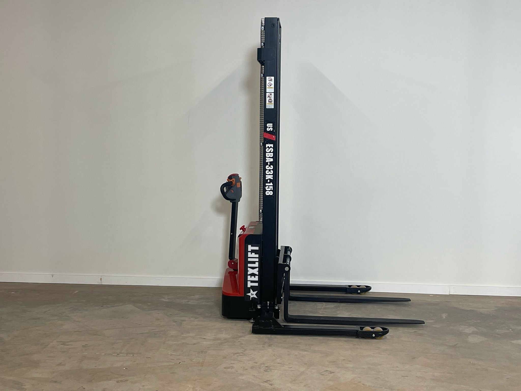 Texlift Full Electric Stacker – 3,300 lbs Capacity with Adjustable Forks, Ideal for Warehouse Lifting and Stacking