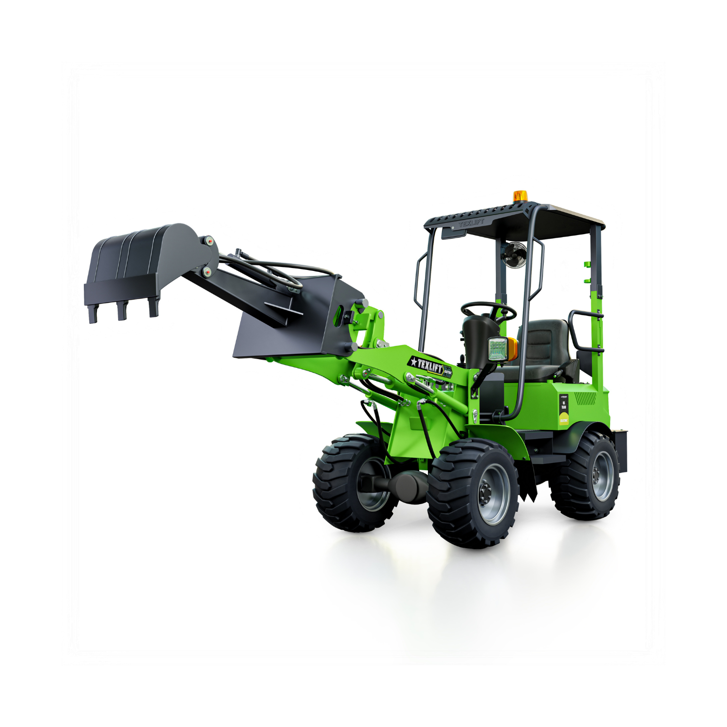 Texlift Electric Wheel Loader – Compact Battery-Powered Loader for Farm and Construction Use