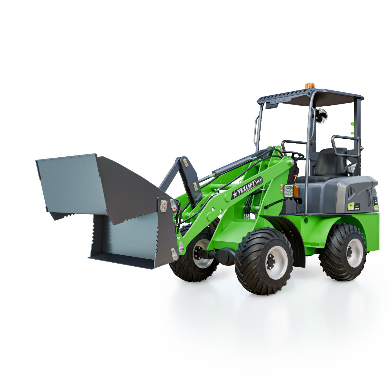 4-in-1 Bucket for Electric Wheel Loaders US-TXL140 & US-TXL140PRO – Quick Hitch Compatible