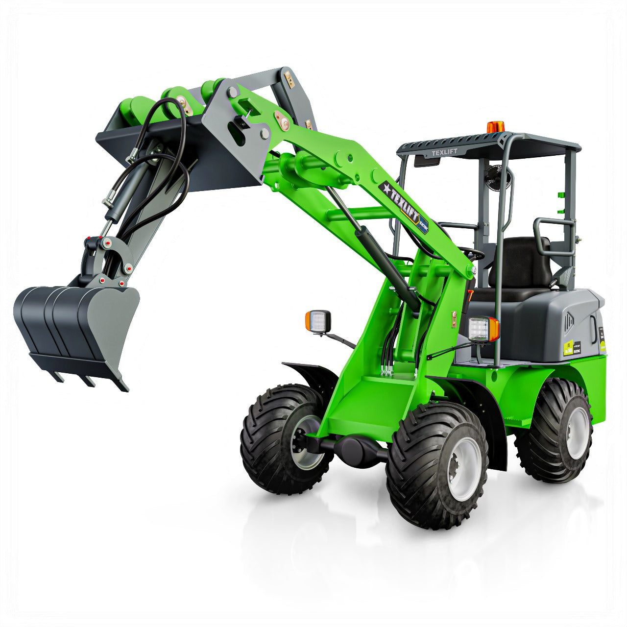 Small Digger Attachment for Electric Wheel Loaders US-TXL140 & US-TXL140PRO – Quick Hitch Ready