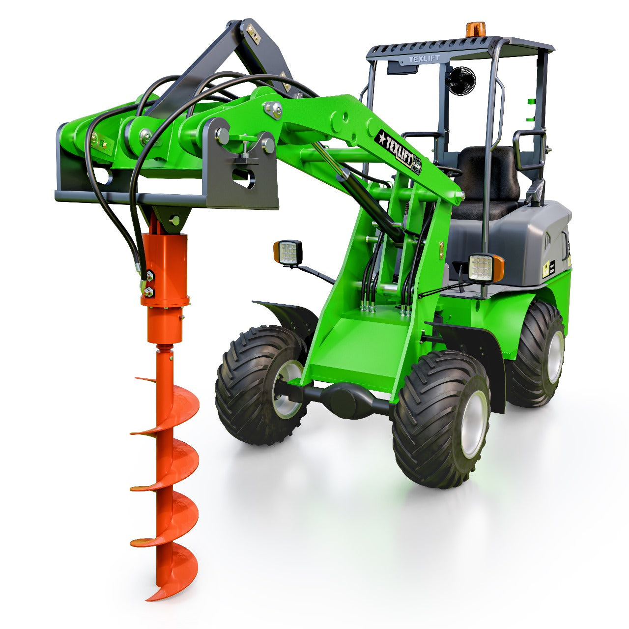 Auger Attachment 9.8" x 47.2" for Electric Wheel Loaders US-TXL140 & US-TXL140PRO – Quick Hitch Compatible