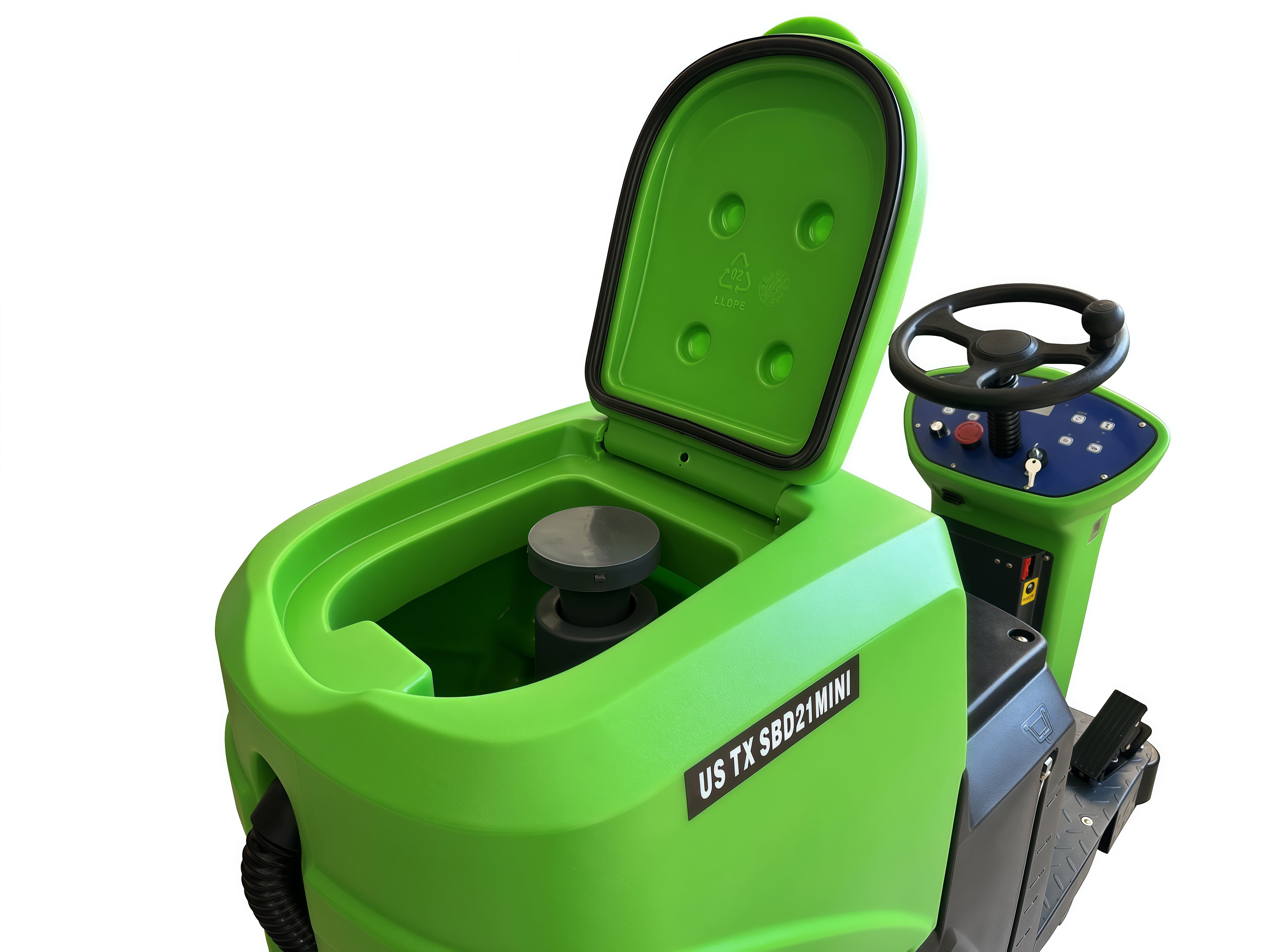 Texlift US-TX SDB21MINI Ride-On (Sit-On) Floor Scrubber – 19″ Brush, 32″ Squeegee (24V)