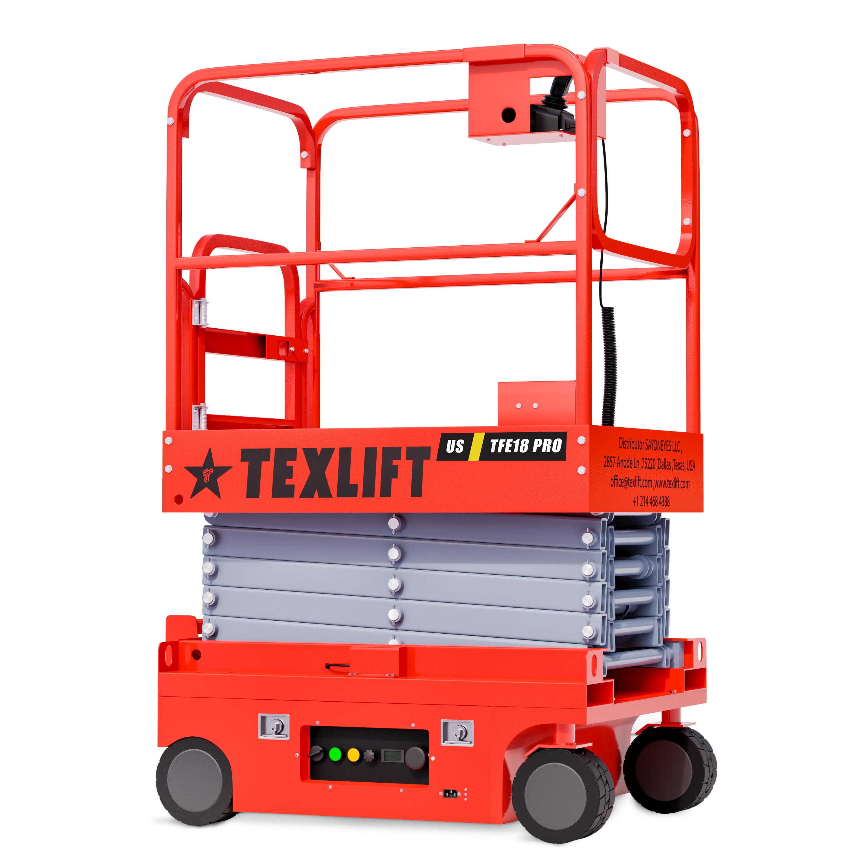 18 ft Full Electric Scissor Lift 440 lb | Lithium | US-TFE18 PRO - TEXLIFT