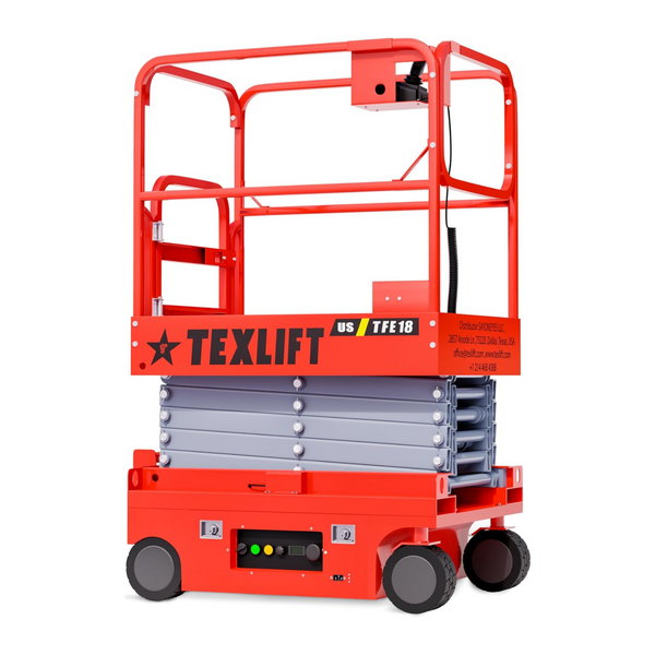 18ft (216 inch) Height Full Electric Scissor Lift – 440 LBS Capacity | Compact & High-Performance US-TFE18