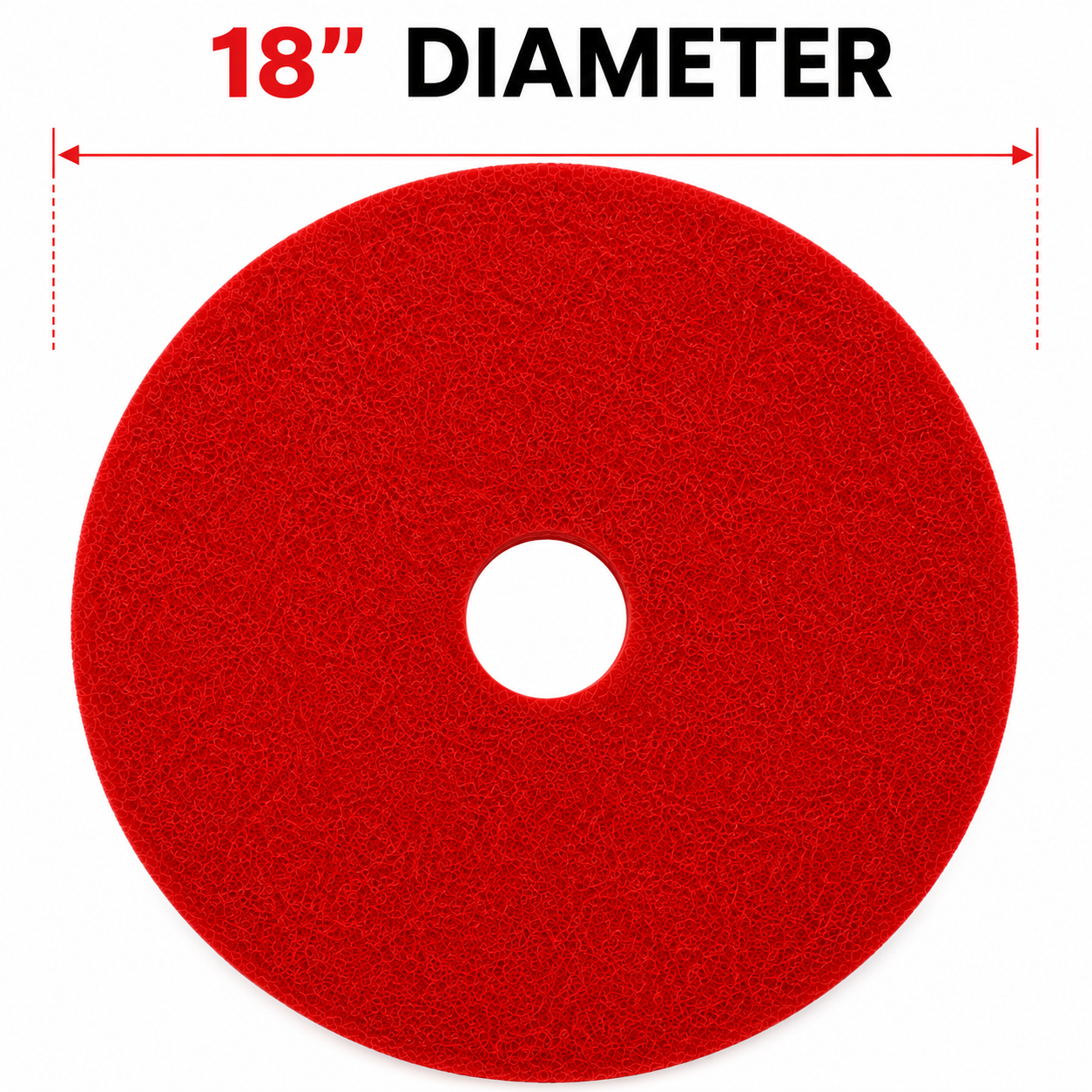 5-Pack 18" Red Floor Cleaning Pads for Texlift US-TX SC18 Walk-Behind Floor Scrubber
