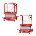 2-Pack Semi-Electric Scissor Lifts – 15 Ft Platform Height, 440Lbs Capacity