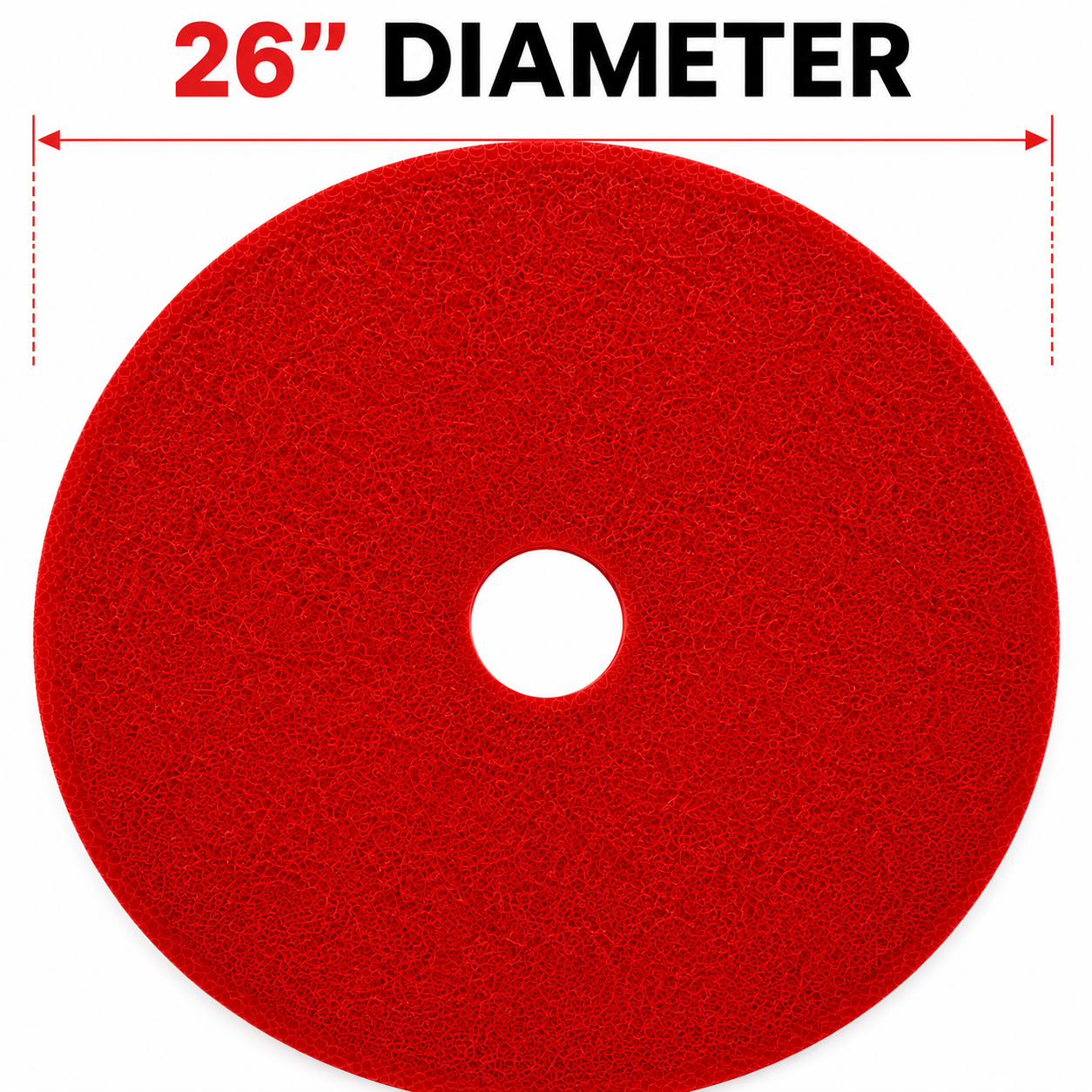 2-Pack 26" Red Floor Cleaning Pads for Texlift US-TX SCD26 Ride-On Floor Scrubber