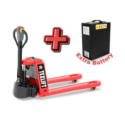 3300 LBS Capacity Electric Pallet Truck with Extra Plug-in 48V/15Ah Lithium Battery – High-Capacity, Long-Lasting Power - TEXLIFT