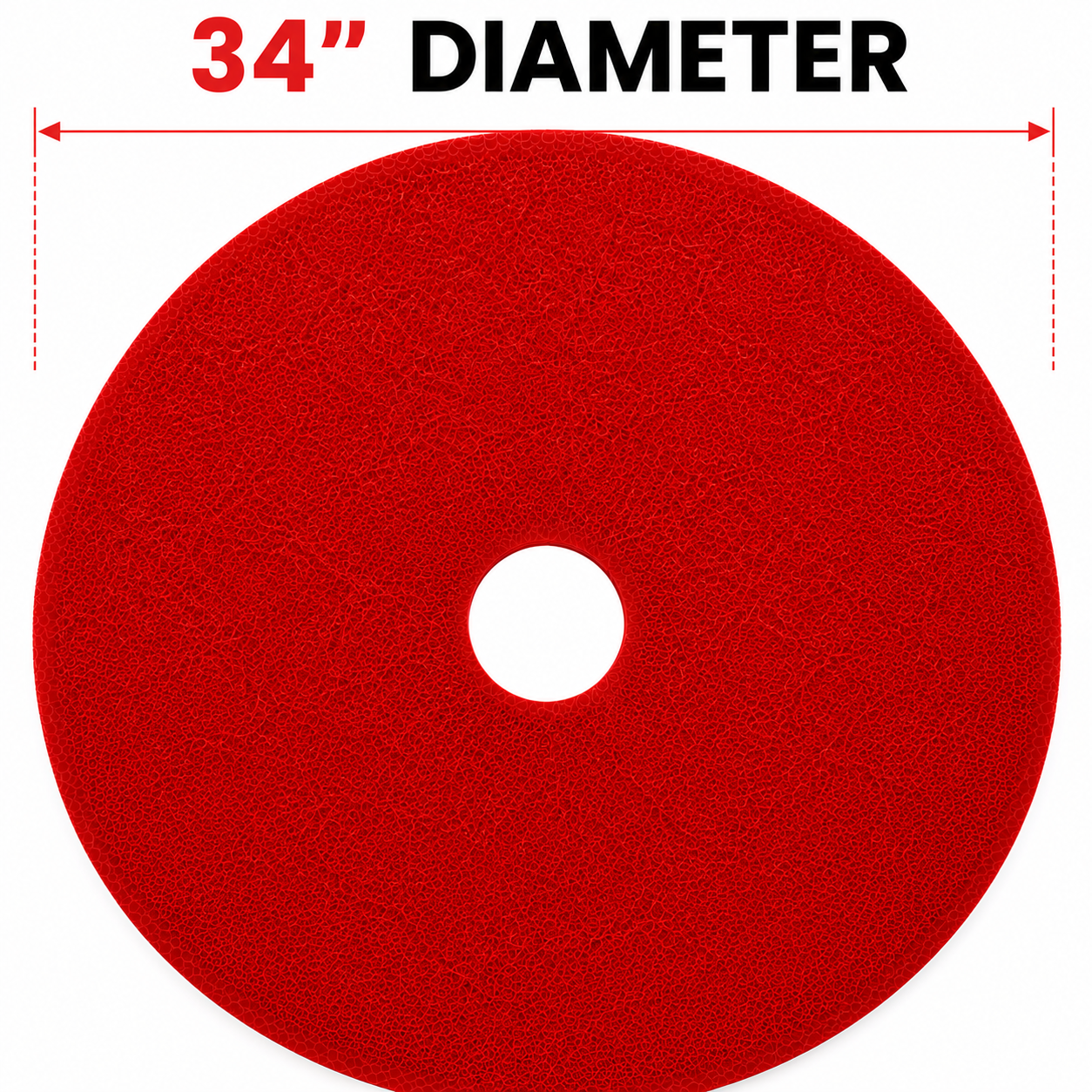 2-Pack 34" Red Floor Cleaning Pads for US-TX SCD34 Ride-On Floor Scrubber