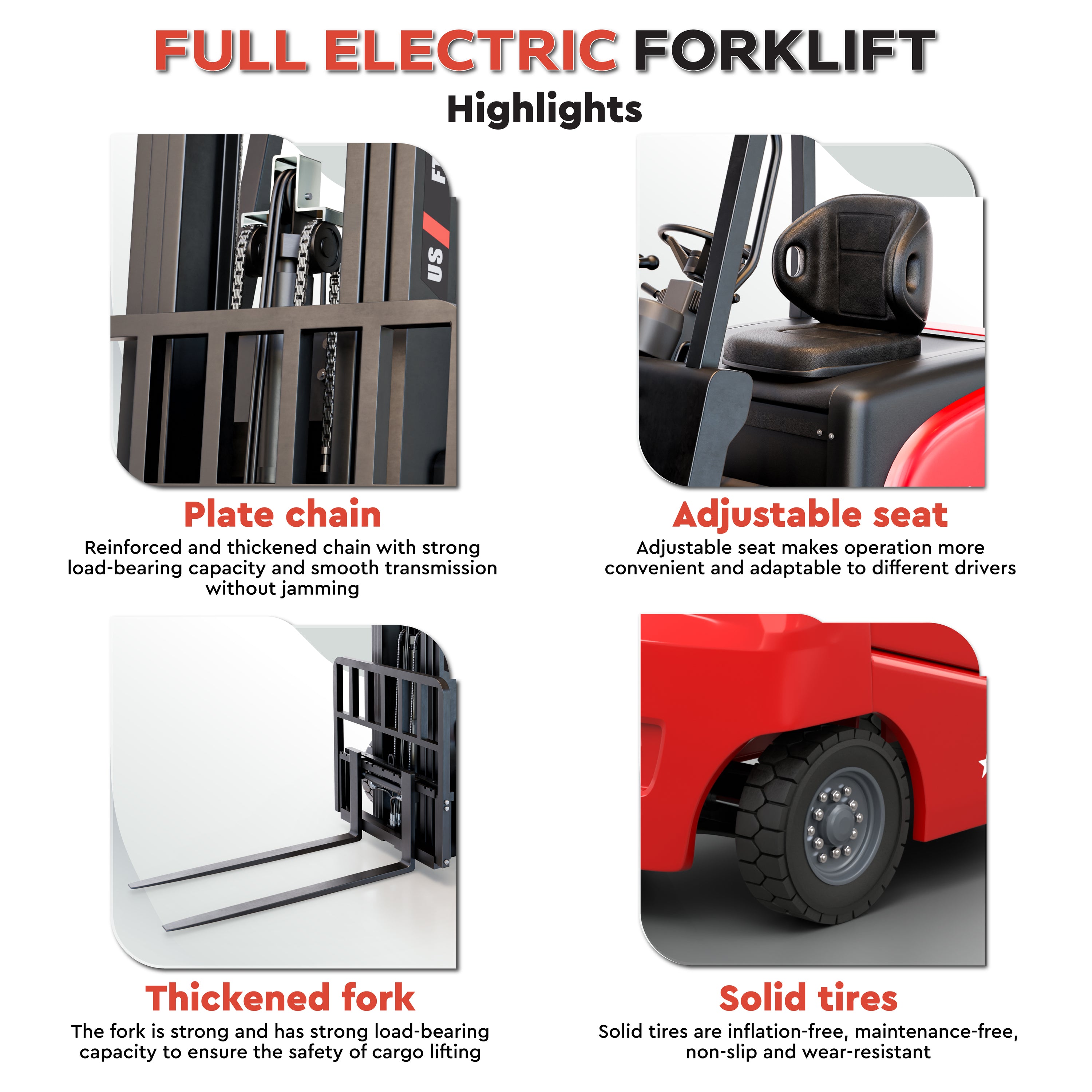 5,000 lb Electric Forklift | 189" (16 ft) Lift | Lithium Battery | Side Shift - TEXLIFT
