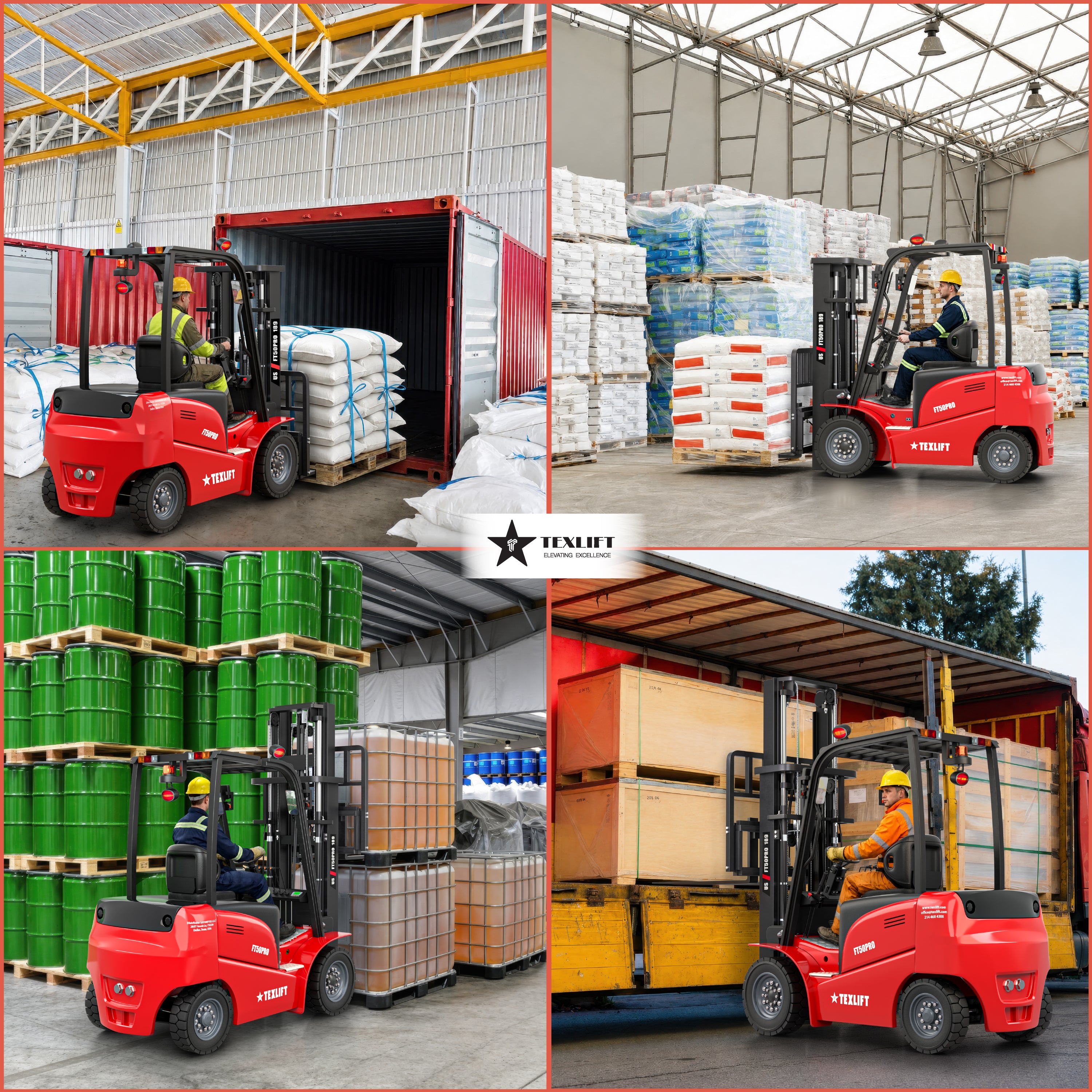 5,000 lb Electric Forklift | 189" (16 ft) Lift | Lithium Battery | Side Shift - TEXLIFT