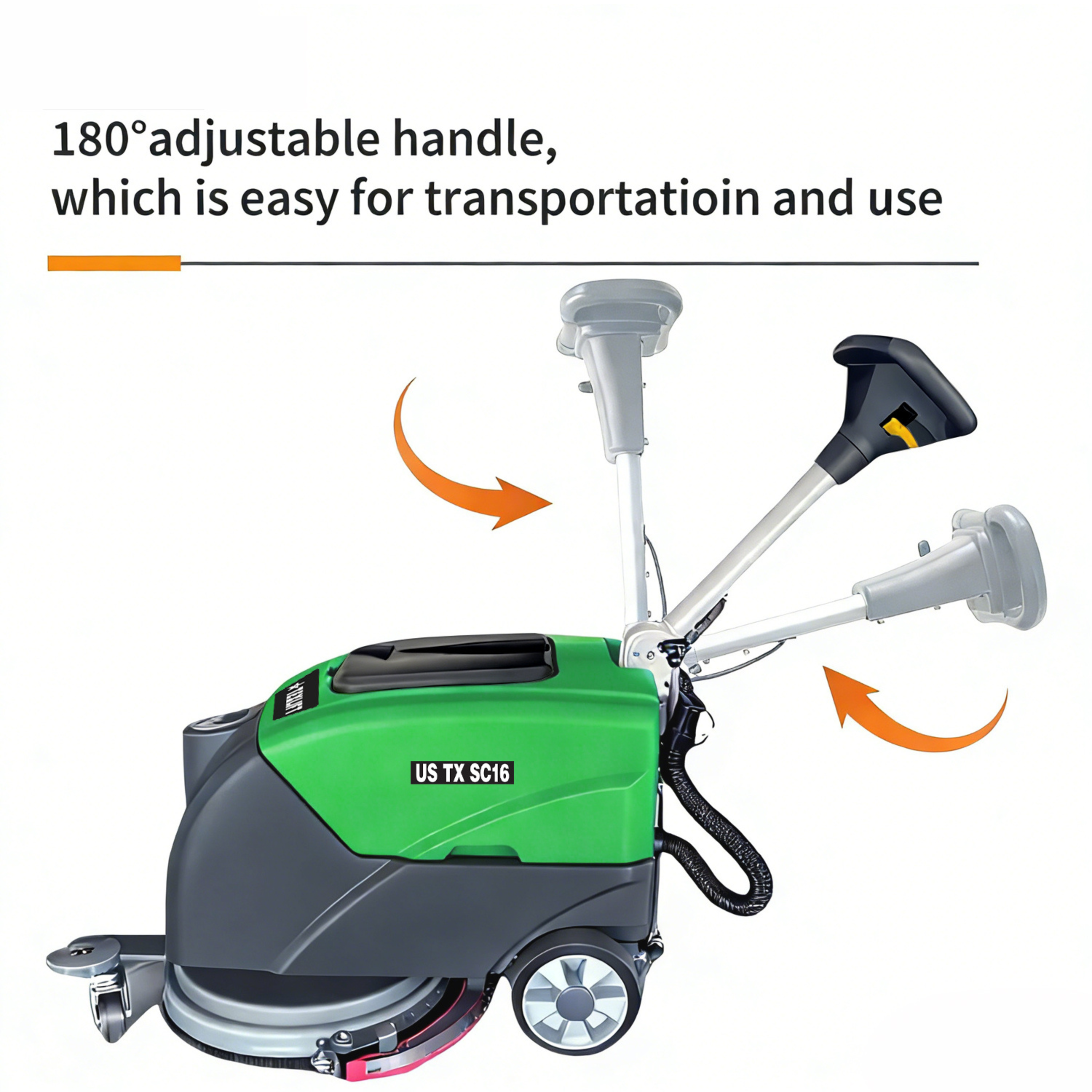 Commercial 16" Walk-Behind Floor Scrubber Machine | US-TX SC16 - TEXLIFT