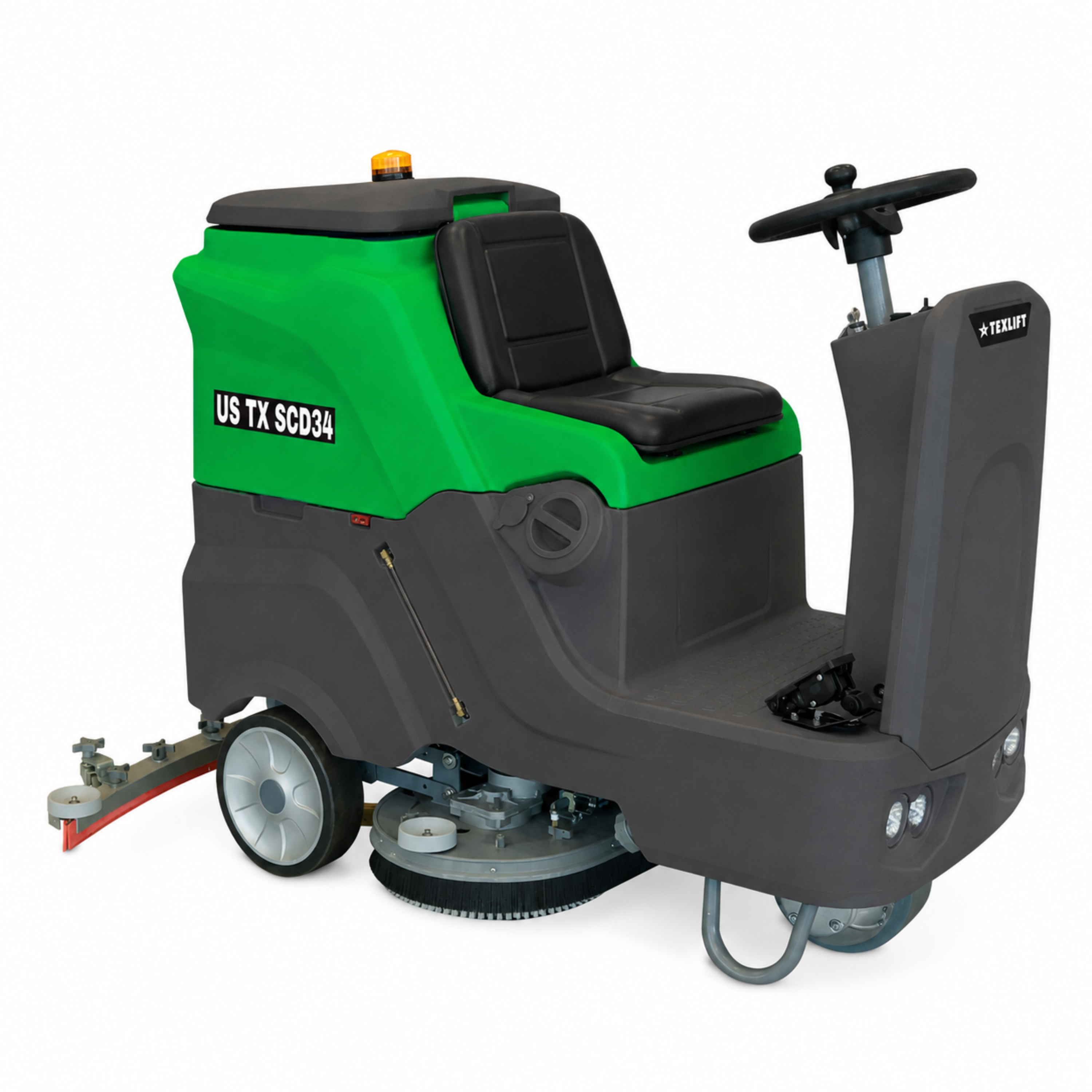 Commercial Ride-On Floor Scrubber – 34" Cleaning Path | Heavy-Duty Battery Powered Floor Cleaning Machine - TEXLIFT