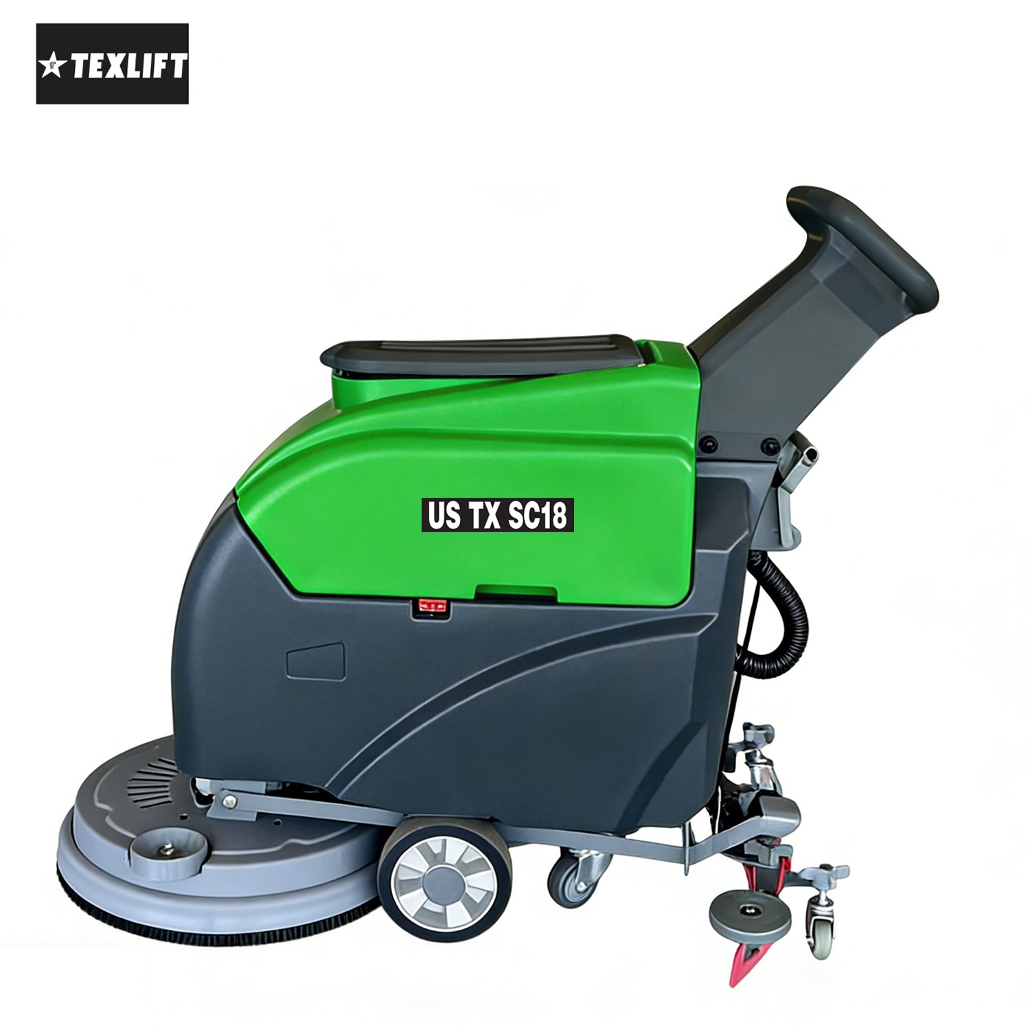 Commercial Walk-Behind Floor Scrubber – US-TX SC18 | 18″ Scrub Path | 31″ Squeegee | 110V - TEXLIFT