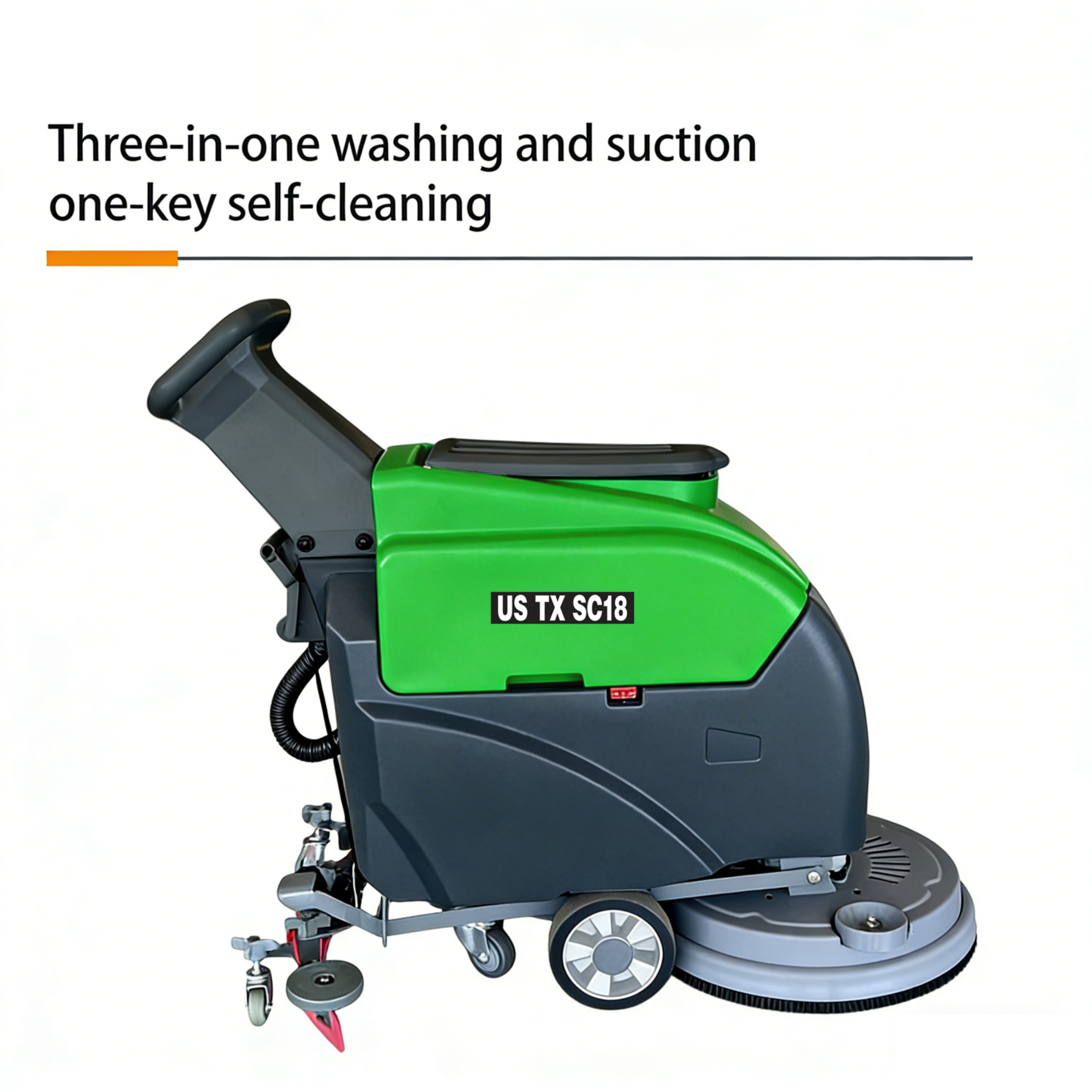 Commercial Walk-Behind Floor Scrubber – US-TX SC18 | 18″ Scrub Path | 31″ Squeegee | 110V - TEXLIFT
