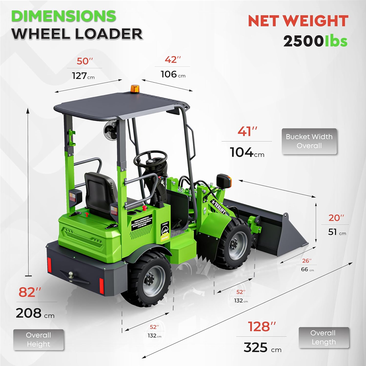 Lithium-Ion Electric Wheel Loader US-TXL88PRO – 880 LBS Capacity | 7ft (85 inch) Lift Height | Heavy-Duty Performance - TEXLIFT