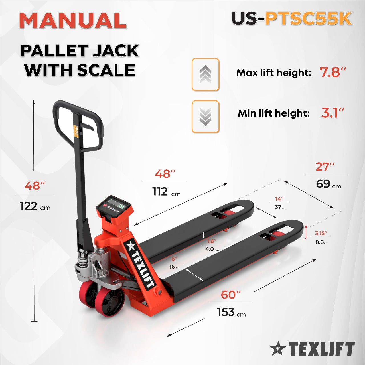 Pallet Jack with Scale – 5500 lbs Capacity