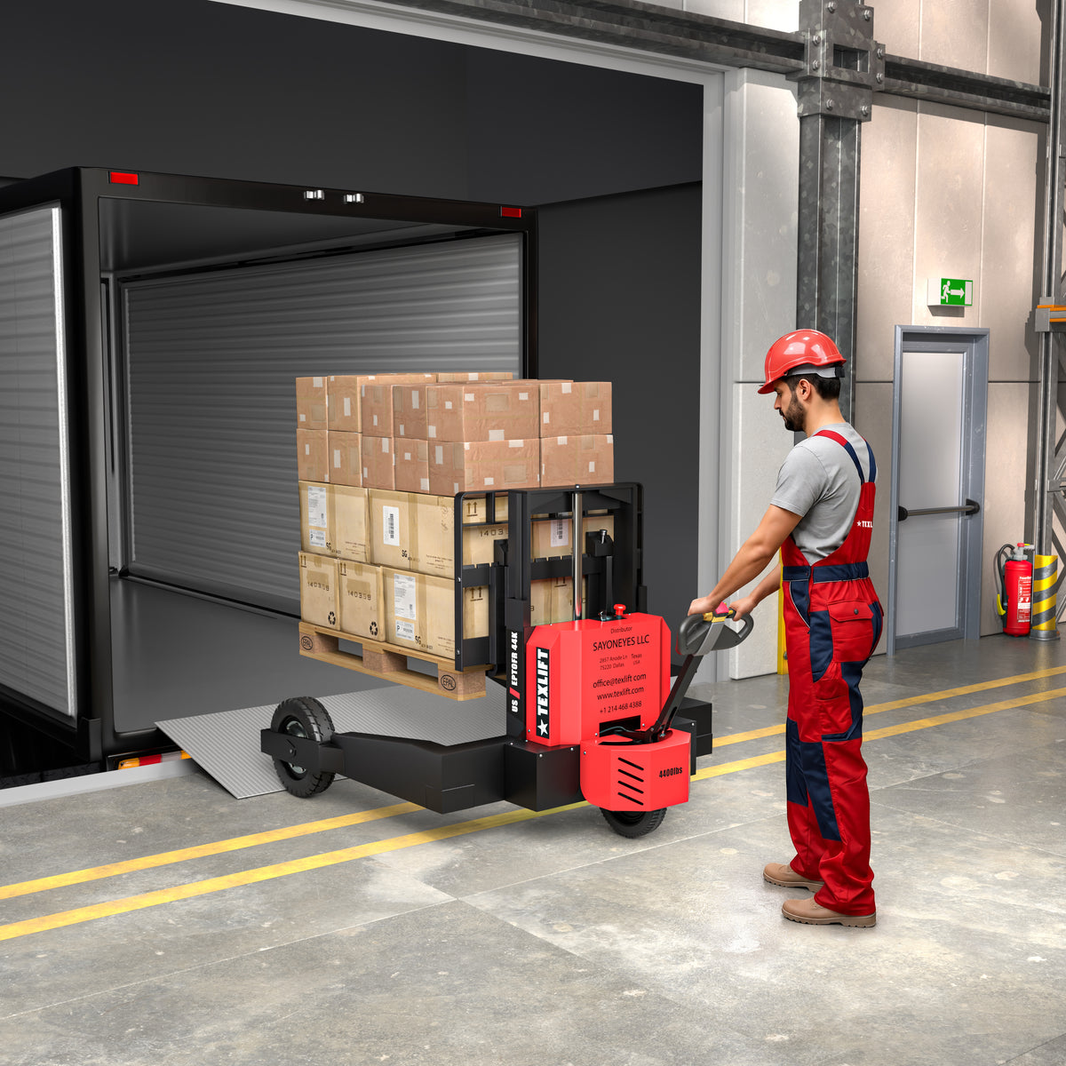 Off-Road Electric Pallet Jack – 4,400 lbs Capacity, 12″ Lift, Solid Tires – Model US-EPTOFR44K - TEXLIFT