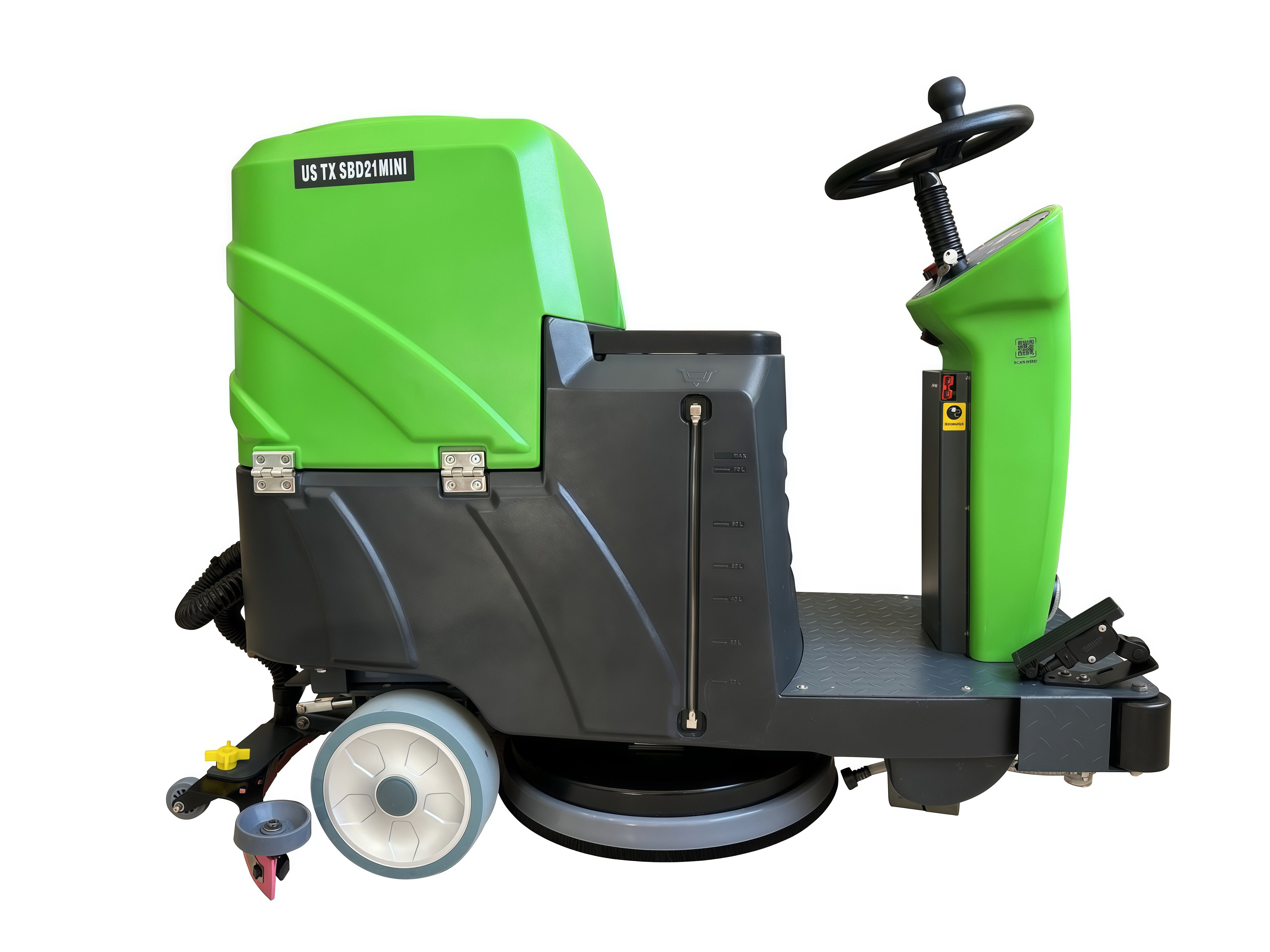 Texlift US-TX SBD21MINI Ride-On (Sit-On) Floor Scrubber – 20″ Brush, 32″ Squeegee (24V) - TEXLIFT
