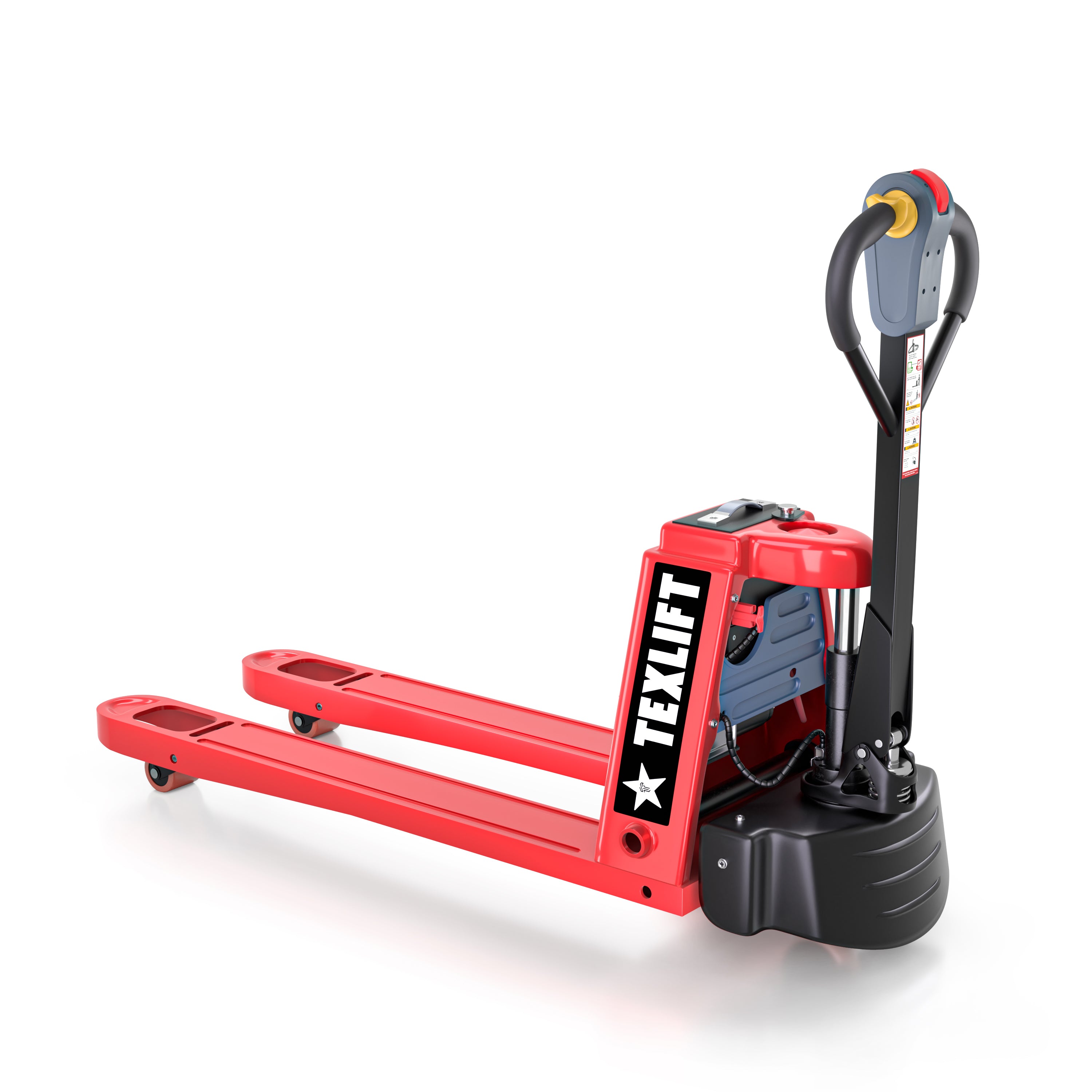 US-EPT33K NR Narrow Electric Pallet Jack – 21.5" Wide, 3,300 lb Full Electric Lithium Pallet Truck - TEXLIFT