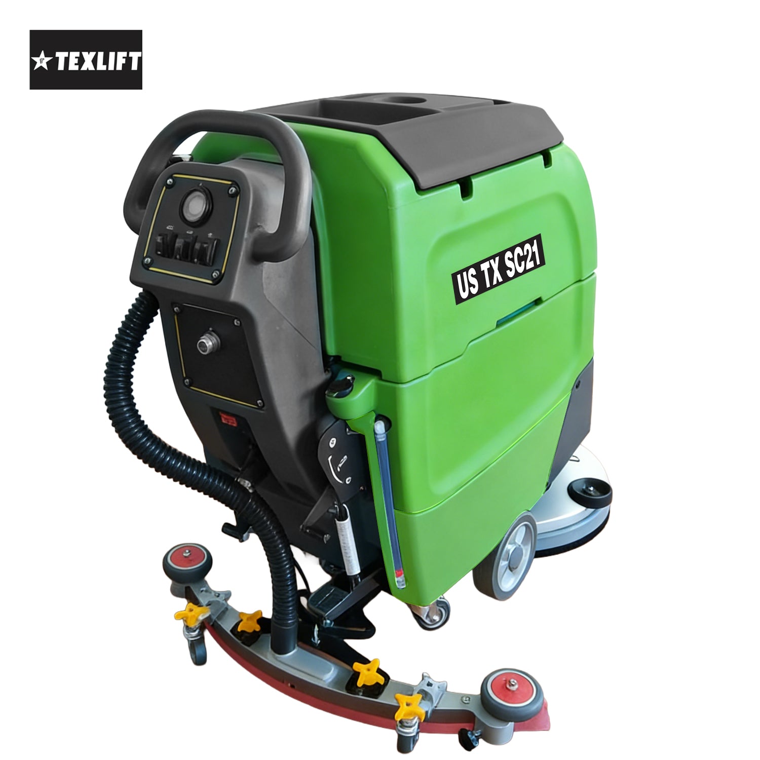 US-TX SC21 Walk-Behind Scrubber — 21″ Cleaning Path, High-Capacity Tanks, 24V Power - TEXLIFT