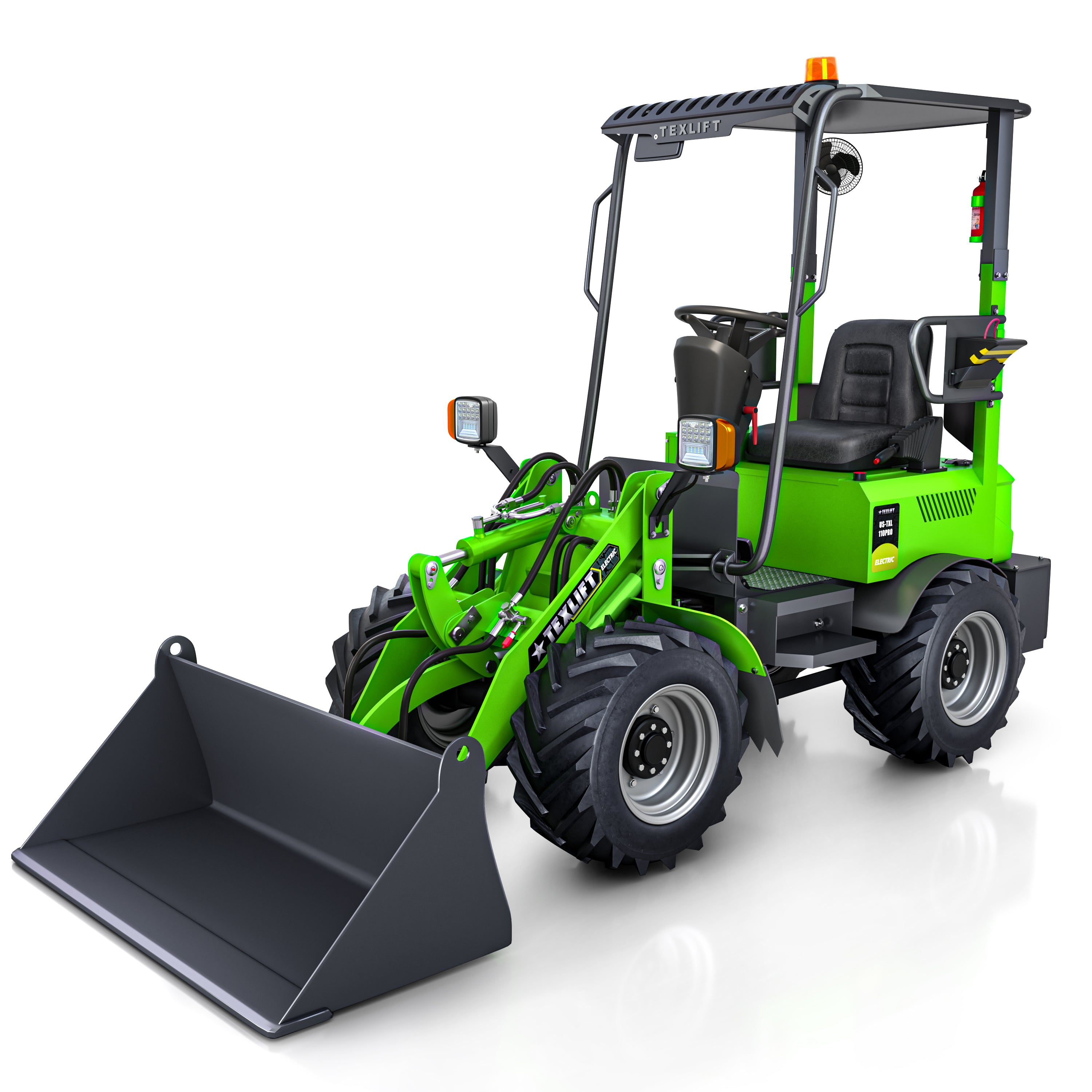 US-TXL110 PRO Full Electric Wheel Loader – 1,100 lb Capacity | 85" Lift Height | Lithium Powered - TEXLIFT