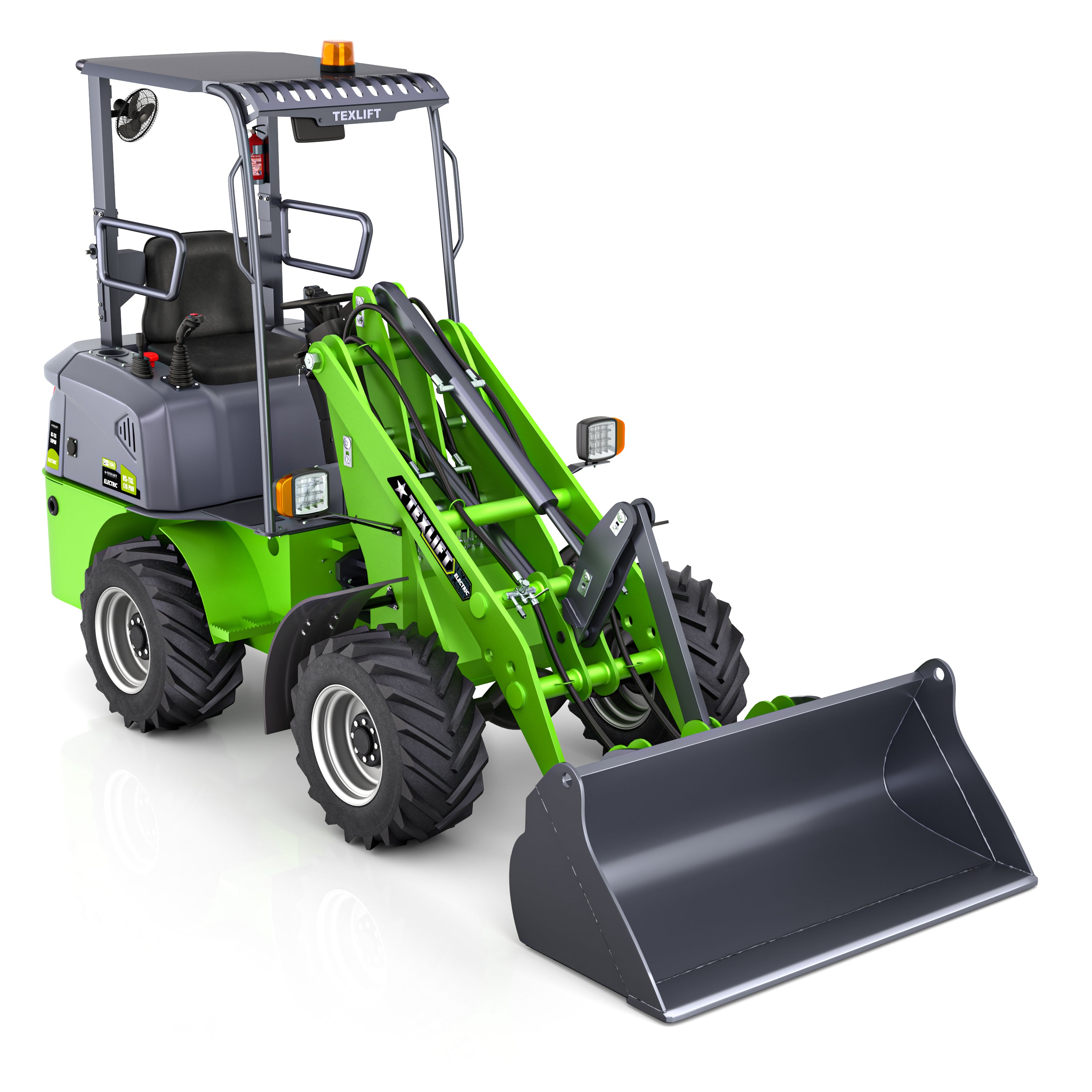 US-TXL176 PRO Full Electric Wheel Loader – 1,760 lb Capacity | 132" Lift Height - TEXLIFT