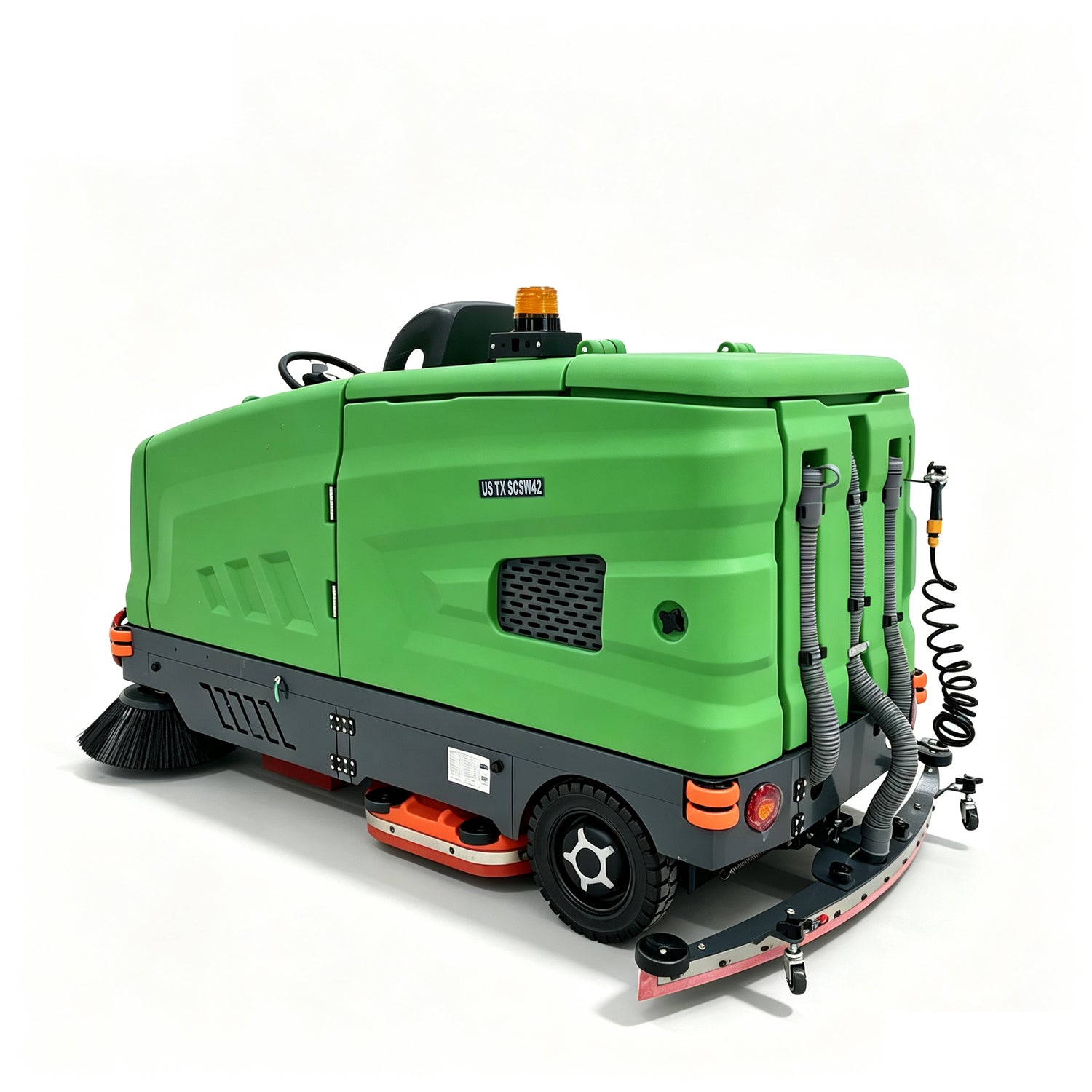 57" Ride-On Industrial Floor Sweeper & Scrubber with 48" Scrubbing Path | US-TX SCSW42