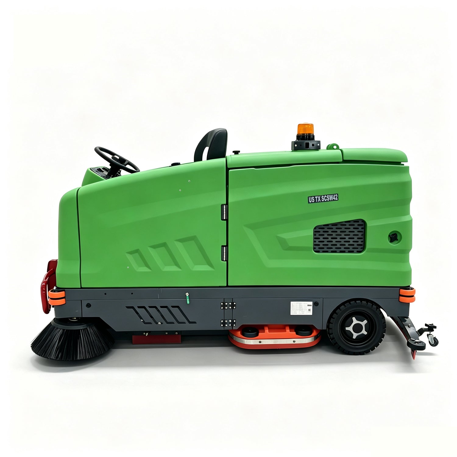 57" Ride-On Industrial Floor Sweeper & Scrubber with 48" Scrubbing Path | US-TX SCSW42