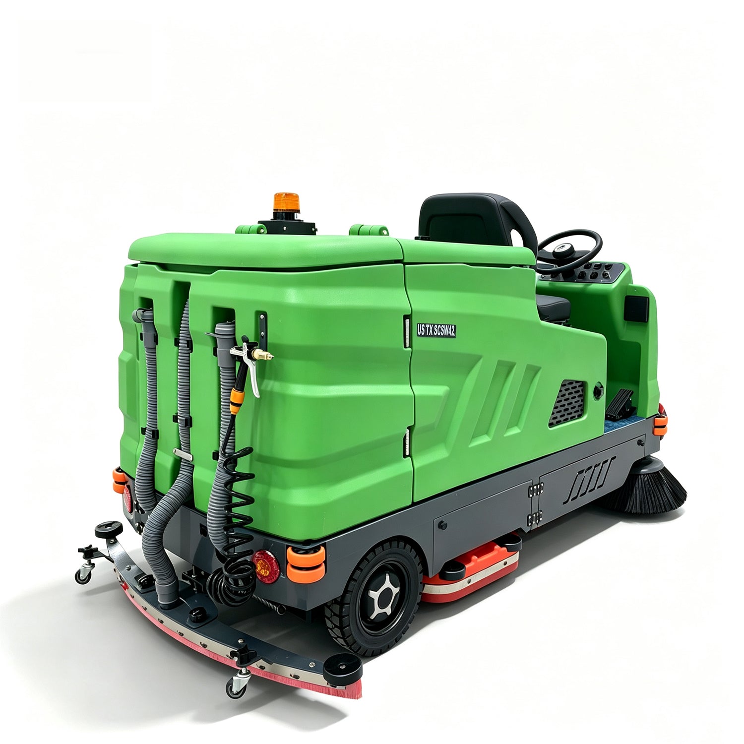 57" Ride-On Industrial Floor Sweeper & Scrubber with 48" Scrubbing Path | US-TX SCSW42