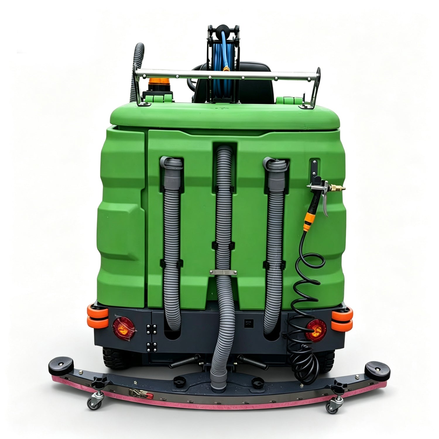 57" Ride-On Industrial Floor Sweeper & Scrubber with High-Pressure Washer & Suction Hose | US-TX SCSWHP42