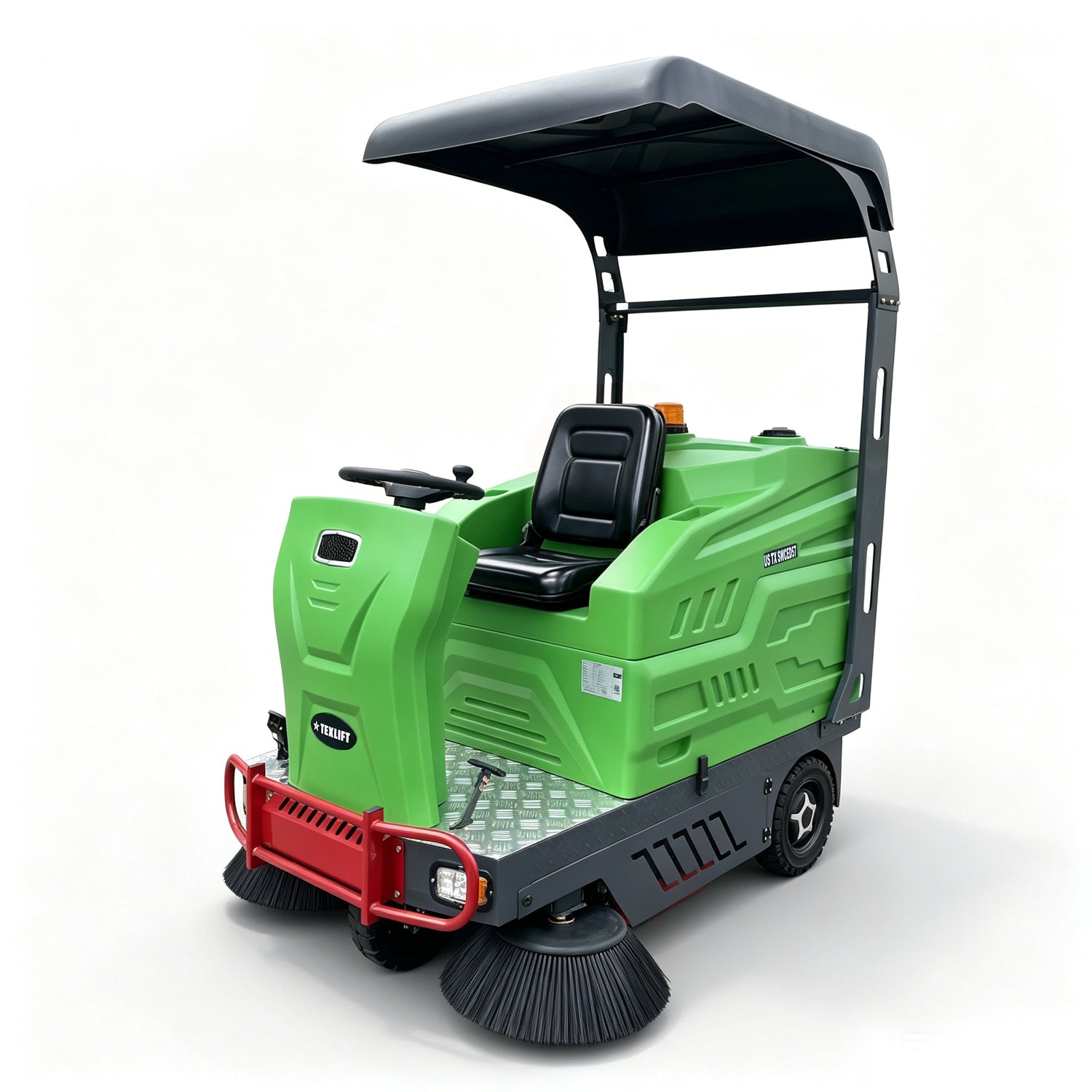 57" Ride-On Electric Floor Sweeper with Canopy, 48-Gallon Hopper | US-TX SWCED57